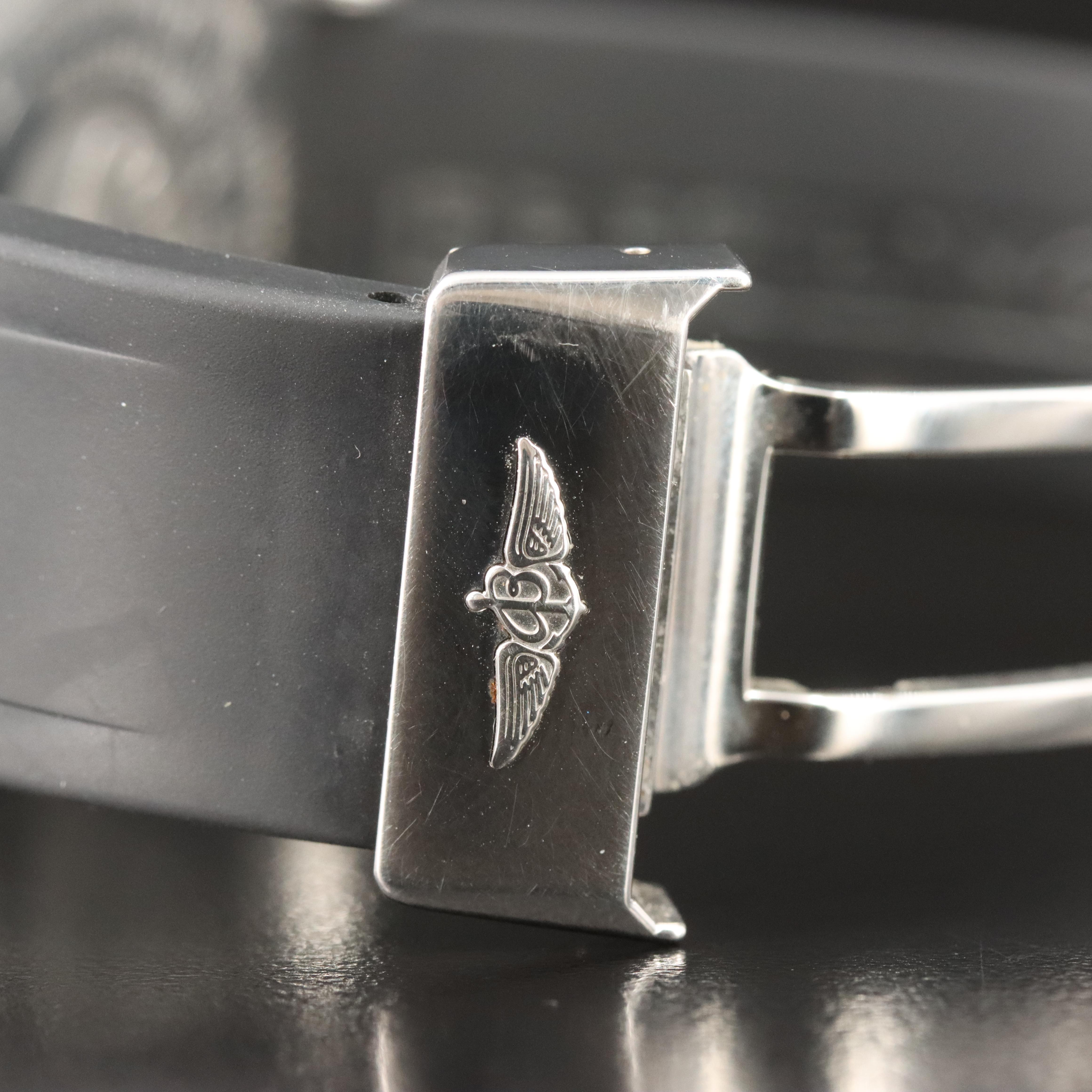 Breitling Skyracer Raven Black Dial Chrono Red Bezel Watch