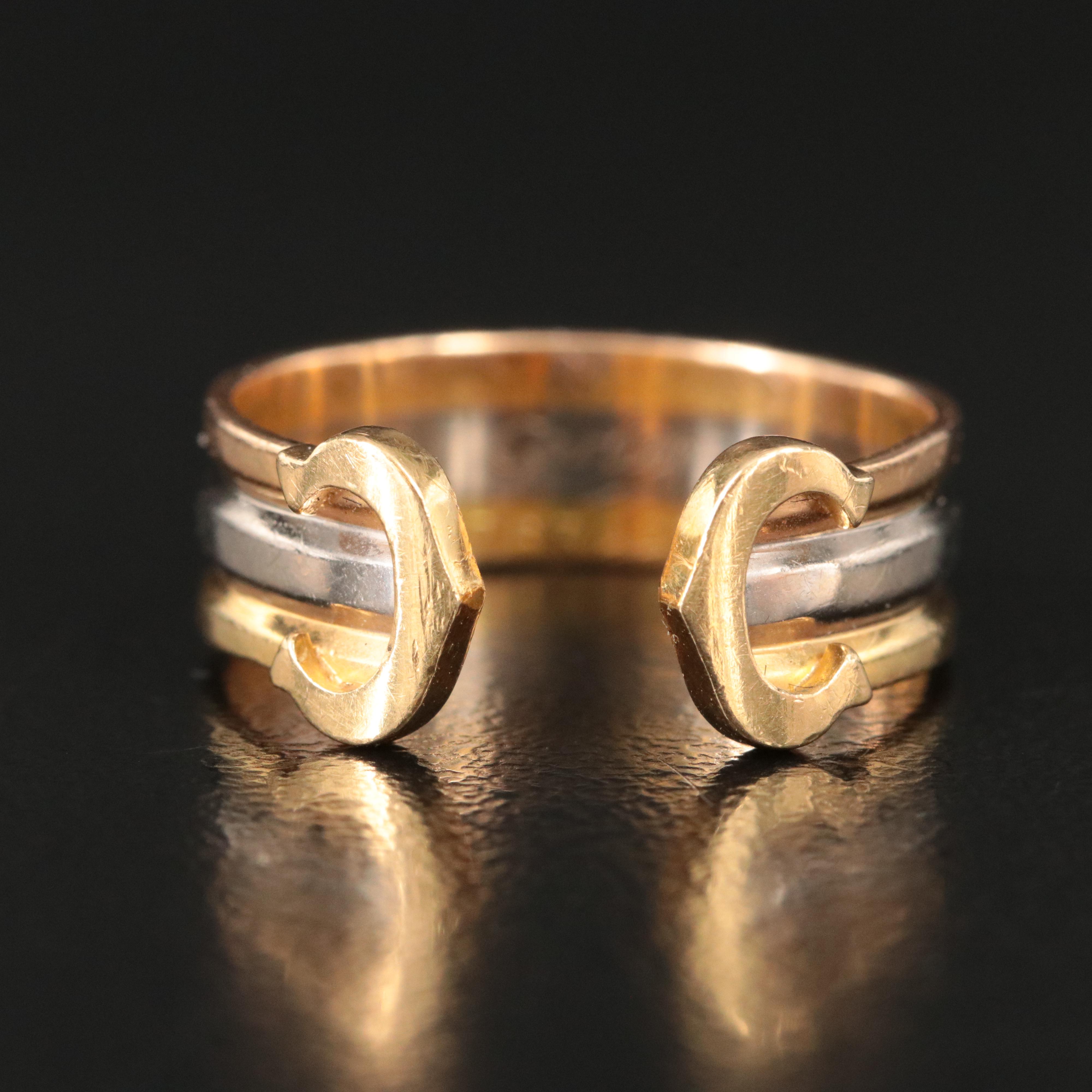 Cartier C de Cartier 18K Tri-Color Ring