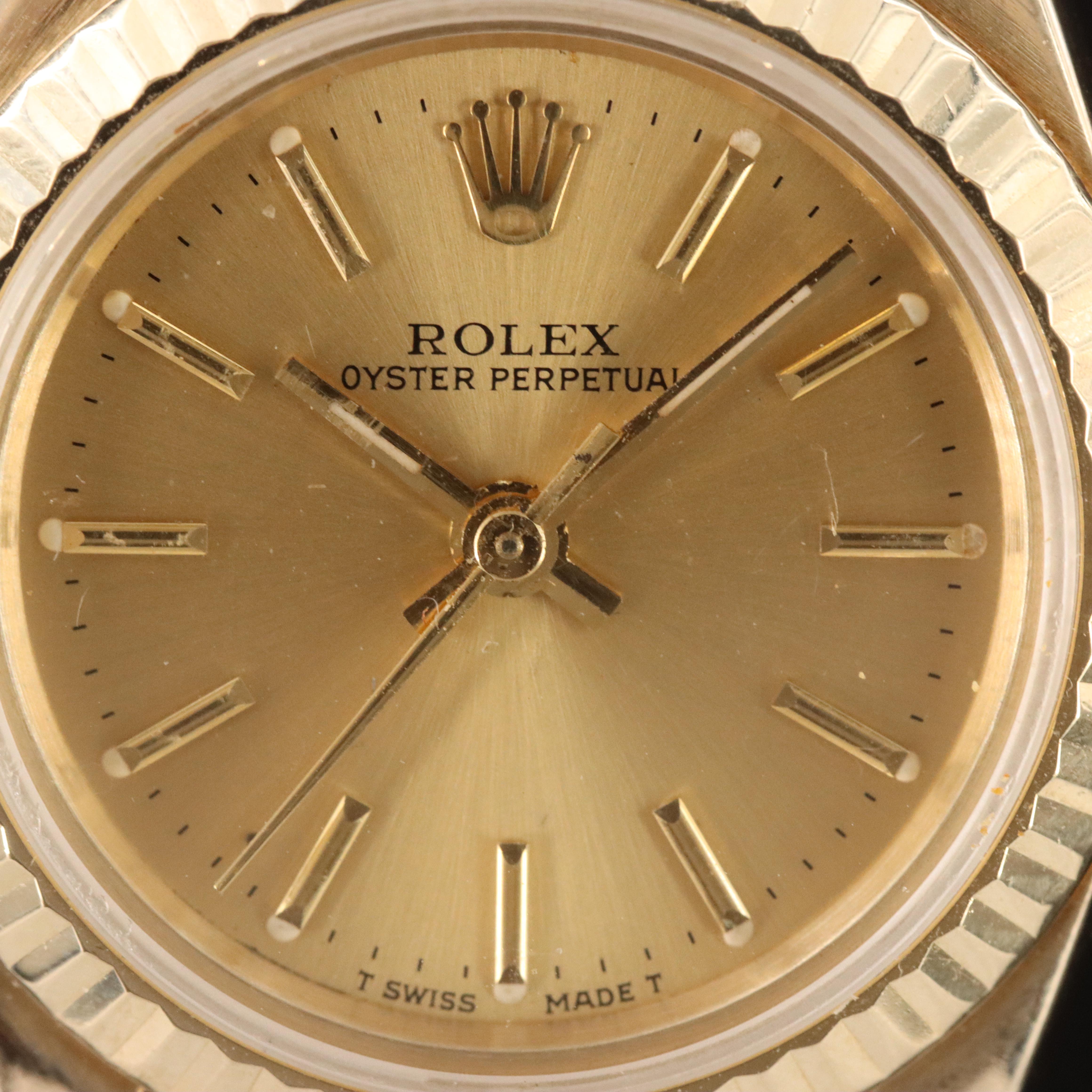 1987 Rolex Oyster Perpetual 6719 18K Gold Automatic Watch