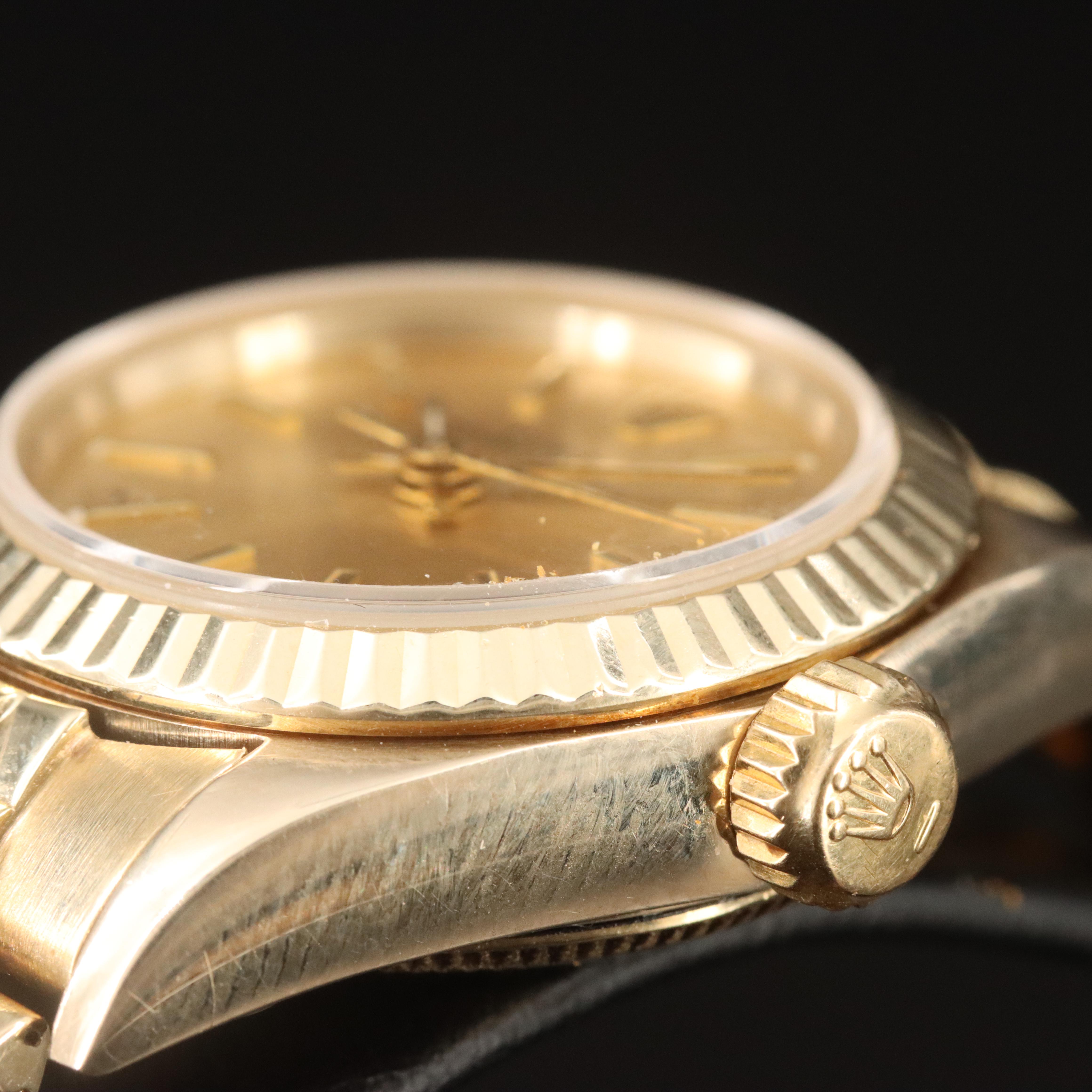 1987 Rolex Oyster Perpetual 6719 18K Gold Automatic Watch