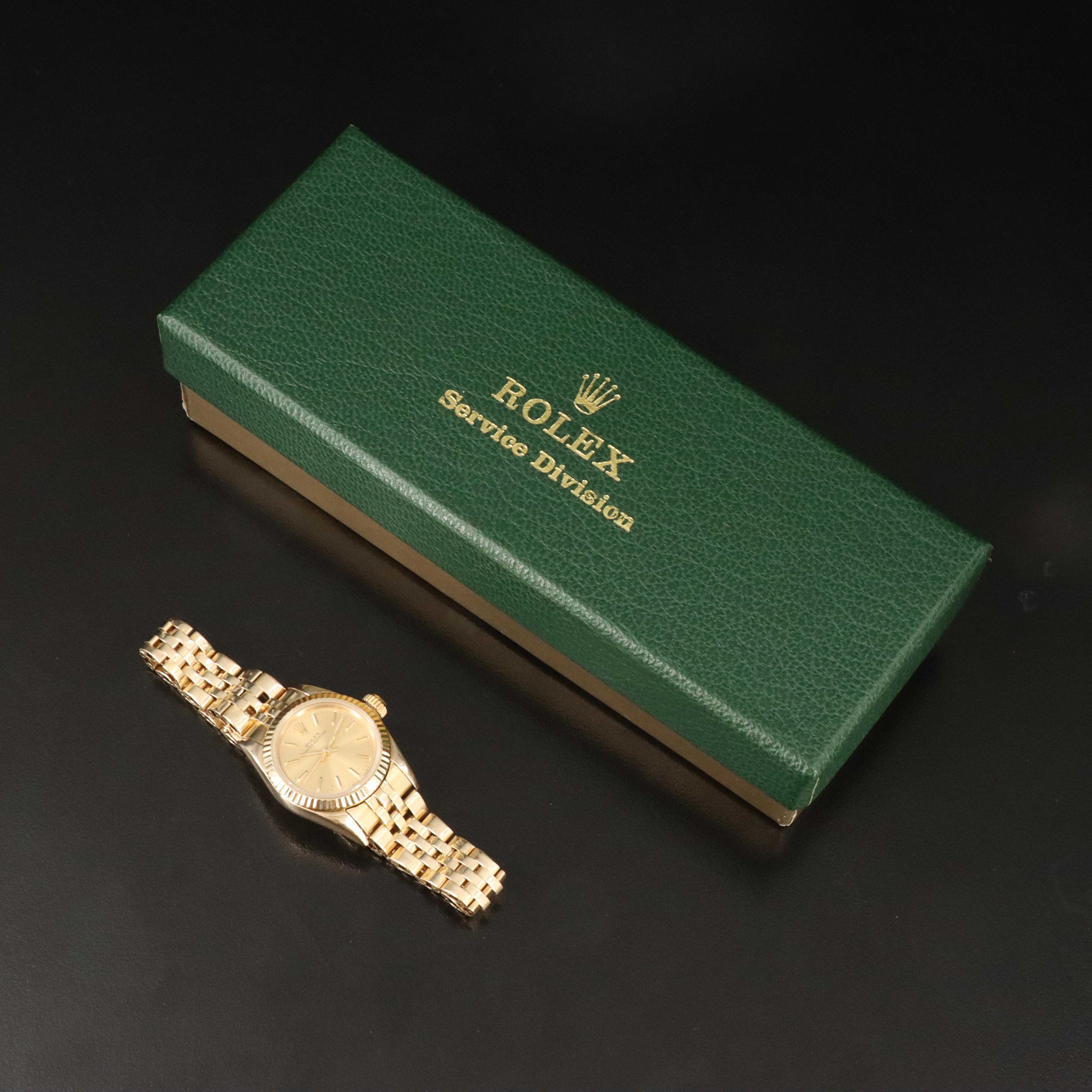 1987 Rolex Oyster Perpetual 6719 18K Gold Automatic Watch