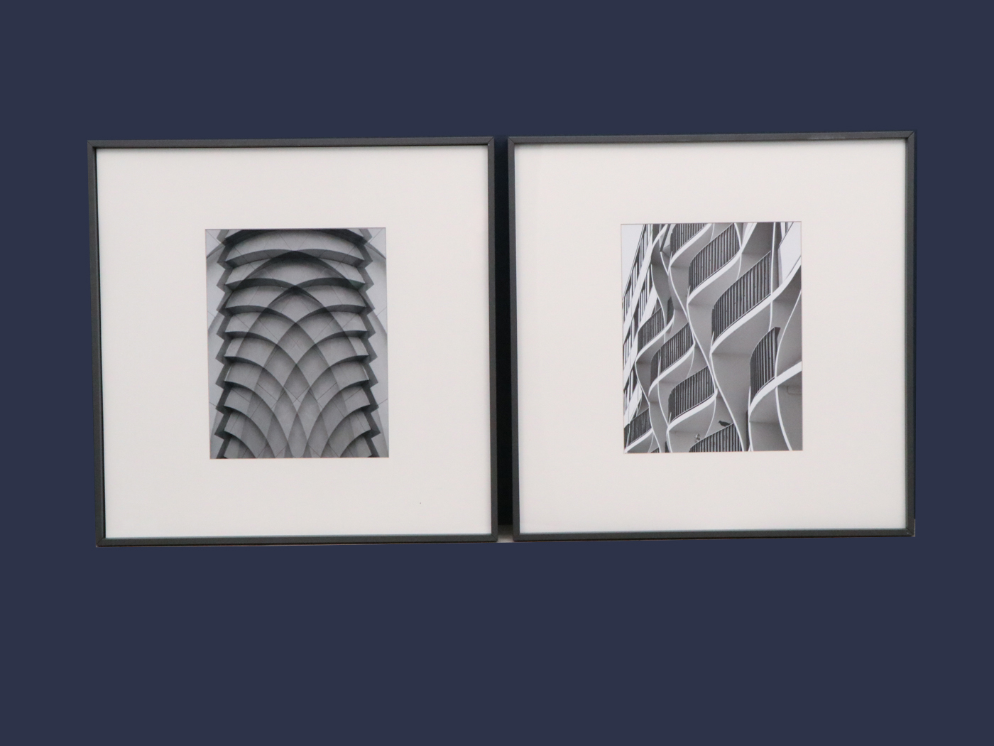 Black and White Digital Photographs of Modern Architecture, Set of Six