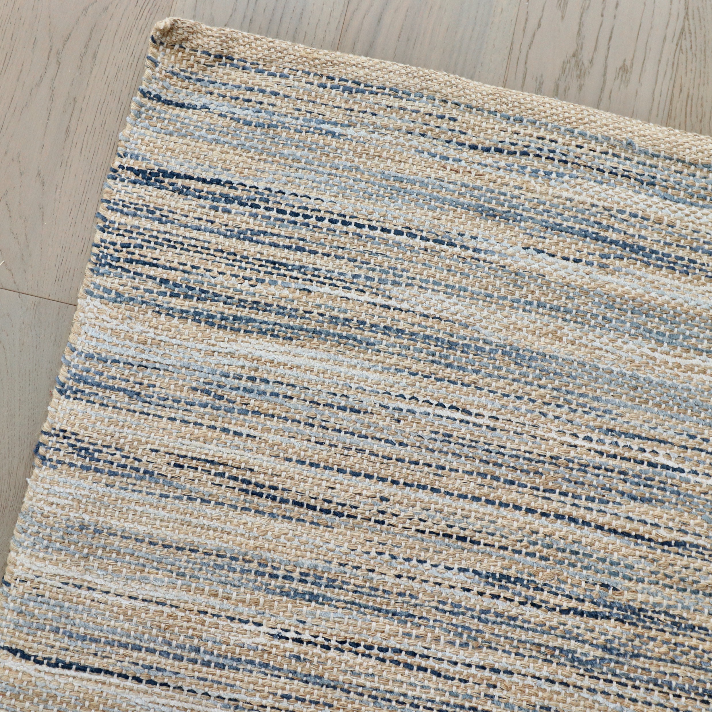 7' x 10' Machine Made Threshold "Indigo" Jute, Rayon and Cotton Rug