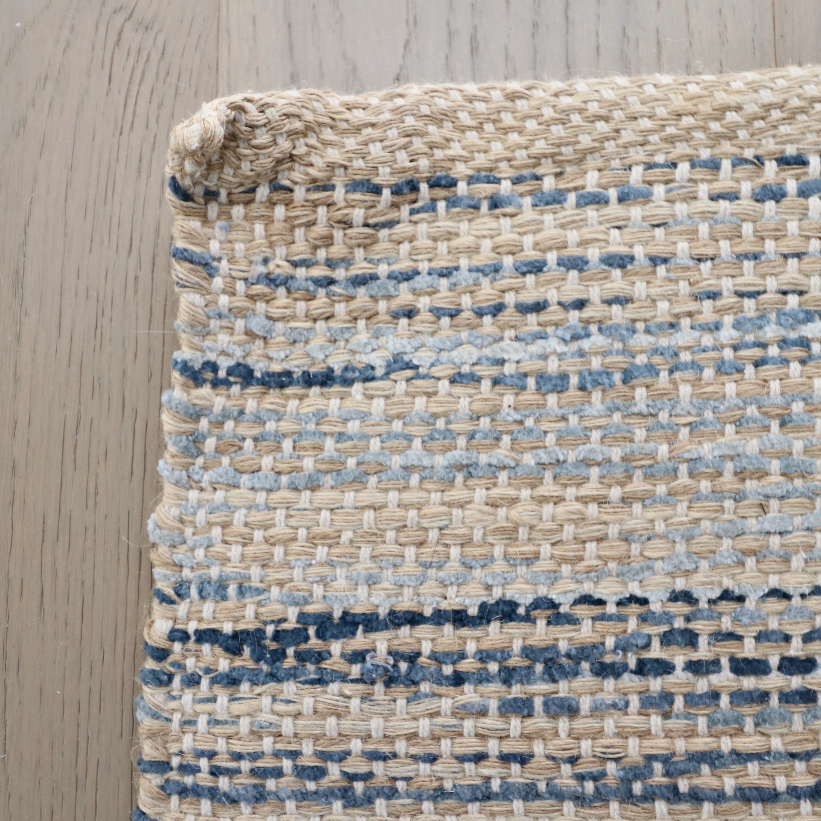 7' x 10' Machine Made Threshold "Indigo" Jute, Rayon and Cotton Rug