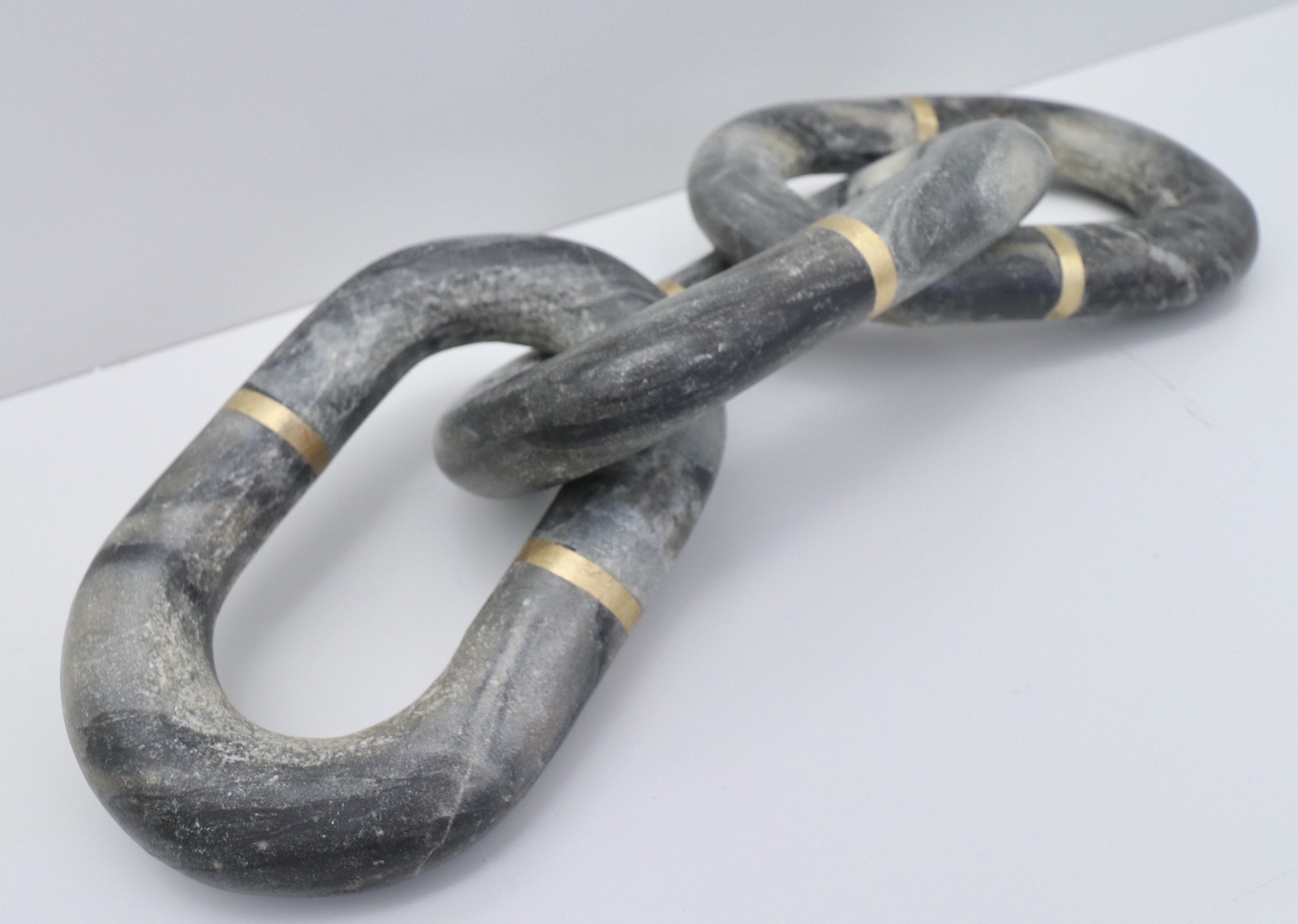 Crate & Barrel "Destan" Travertine Sculptures, Other Marble Chain and Jack