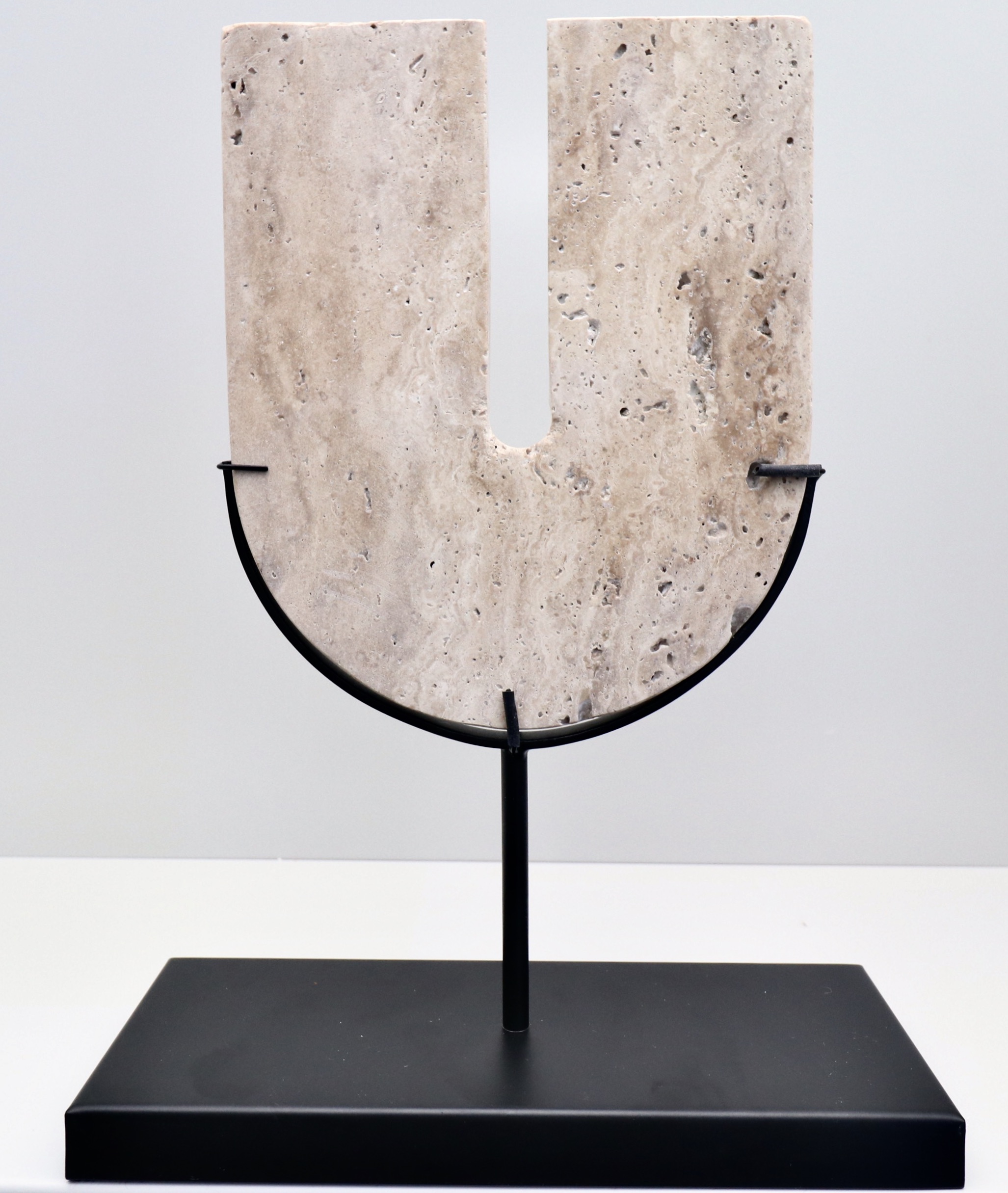 Crate & Barrel "Destan" Travertine Sculptures, Other Marble Chain and Jack