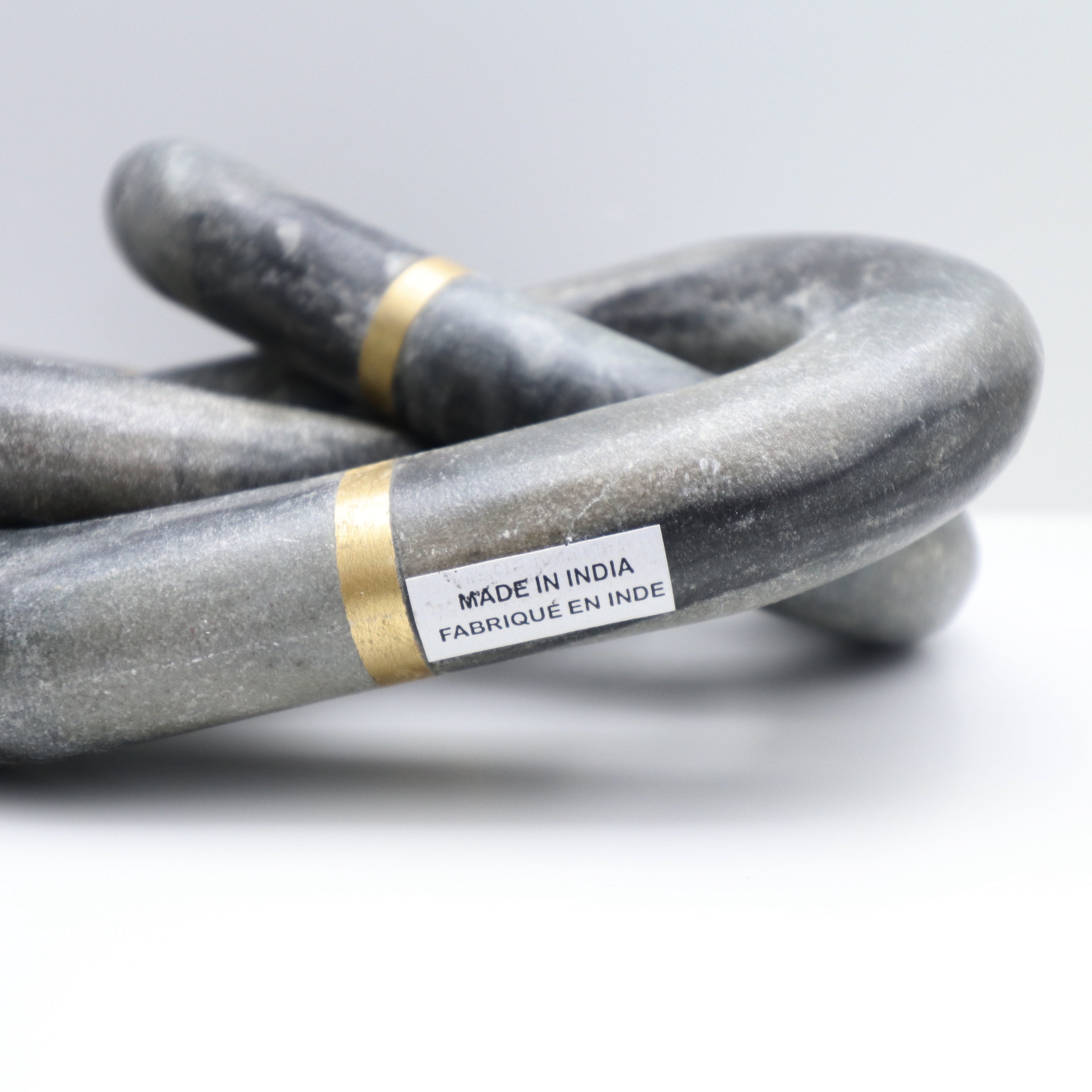 Crate & Barrel "Destan" Travertine Sculptures, Other Marble Chain and Jack