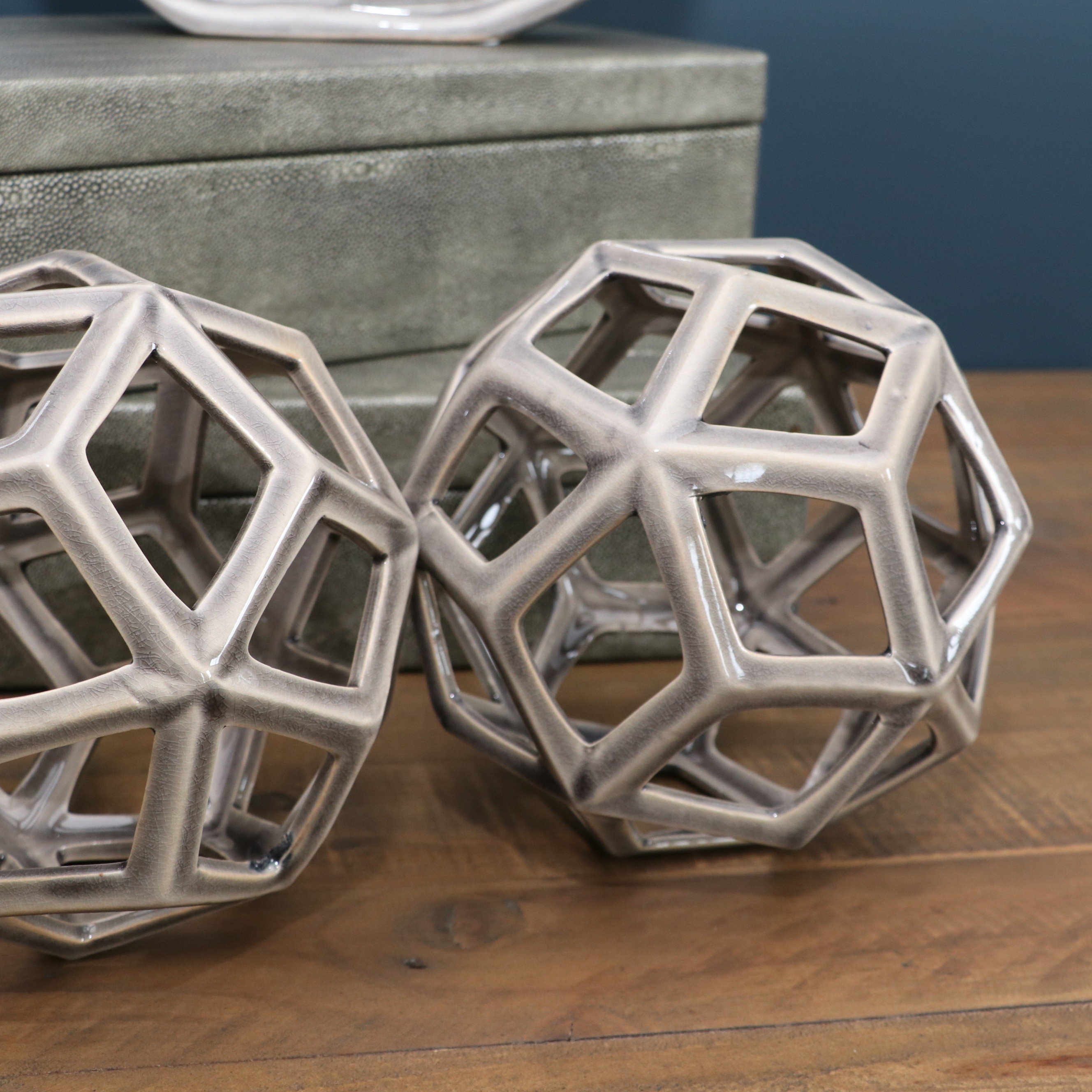 Zodax "Bora Bora" Faux Stingray Wrapped Boxes, Other Ceramic Vases and Décor