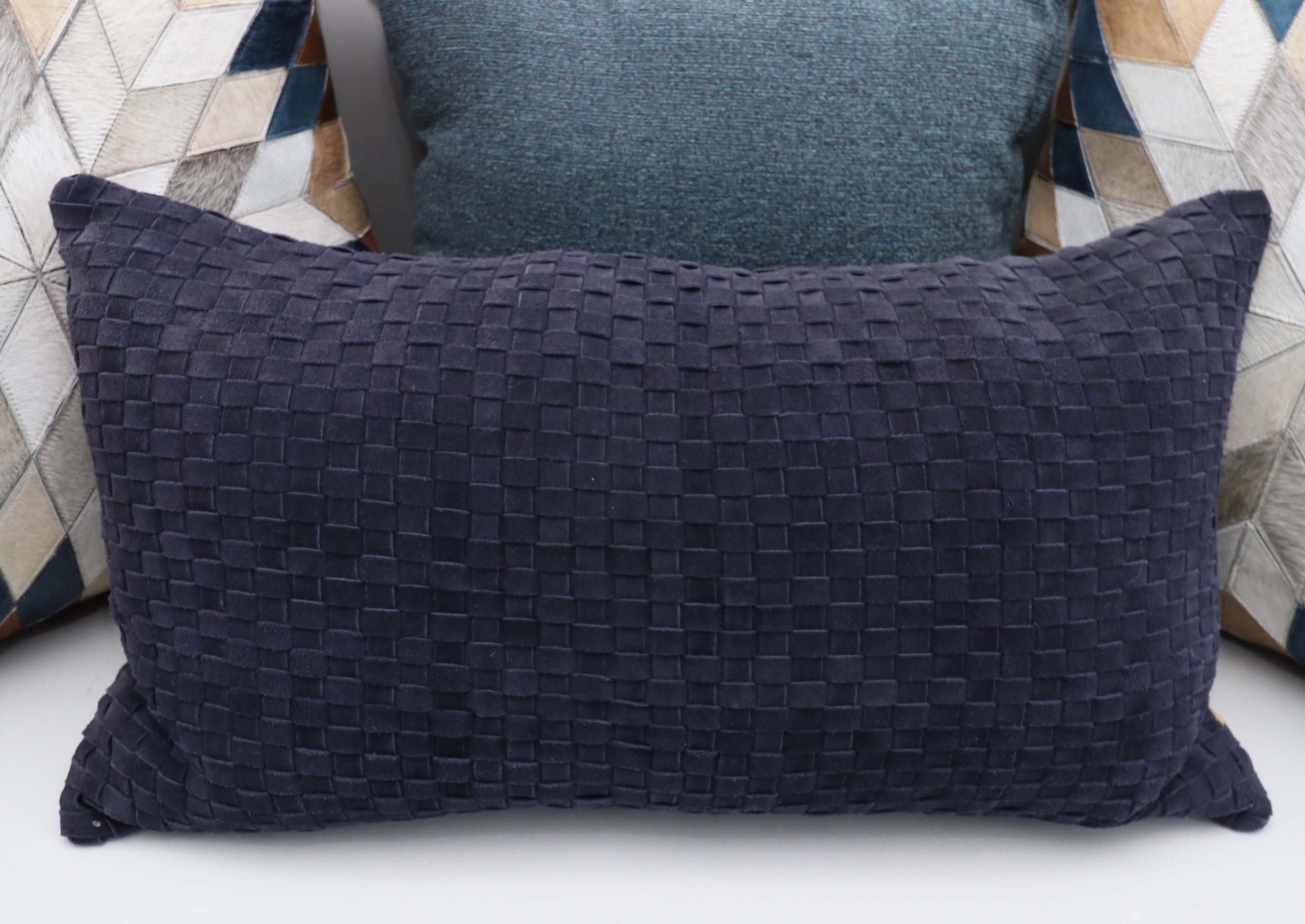 Devi Designs Woven Leather Pillow, Leather Starburst Pillows, and Other Pillows
