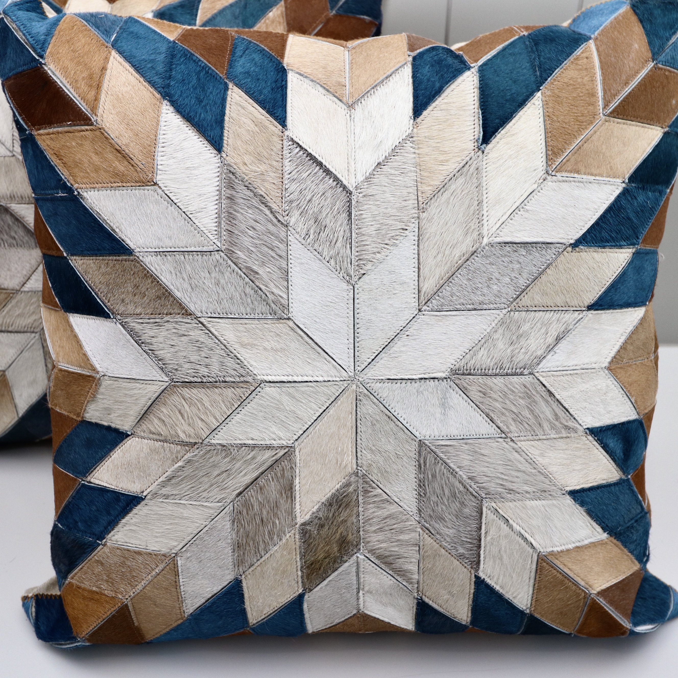 Devi Designs Woven Leather Pillow, Leather Starburst Pillows, and Other Pillows
