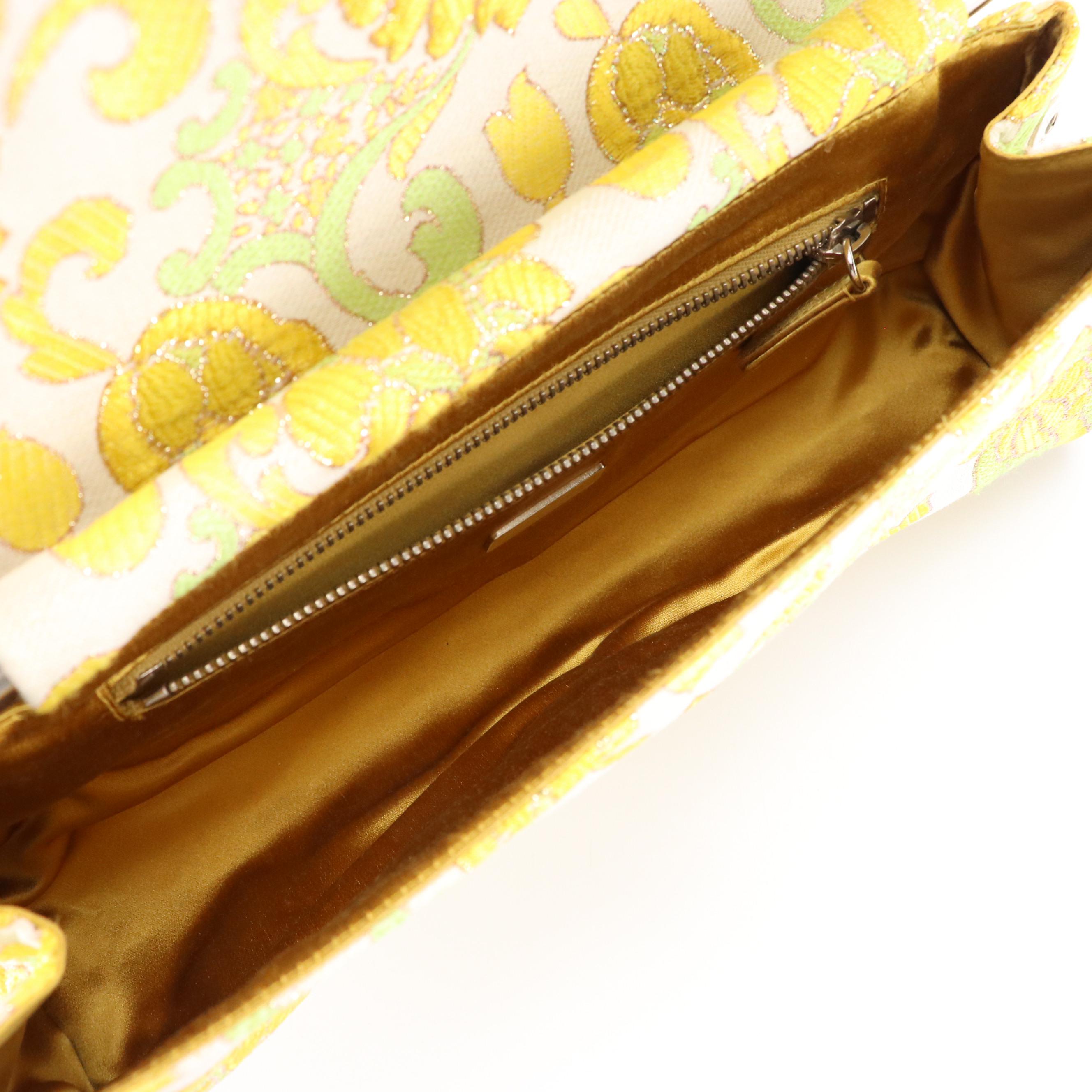 Prada Bead Embellished Jacquard Top Handle Bag with Box