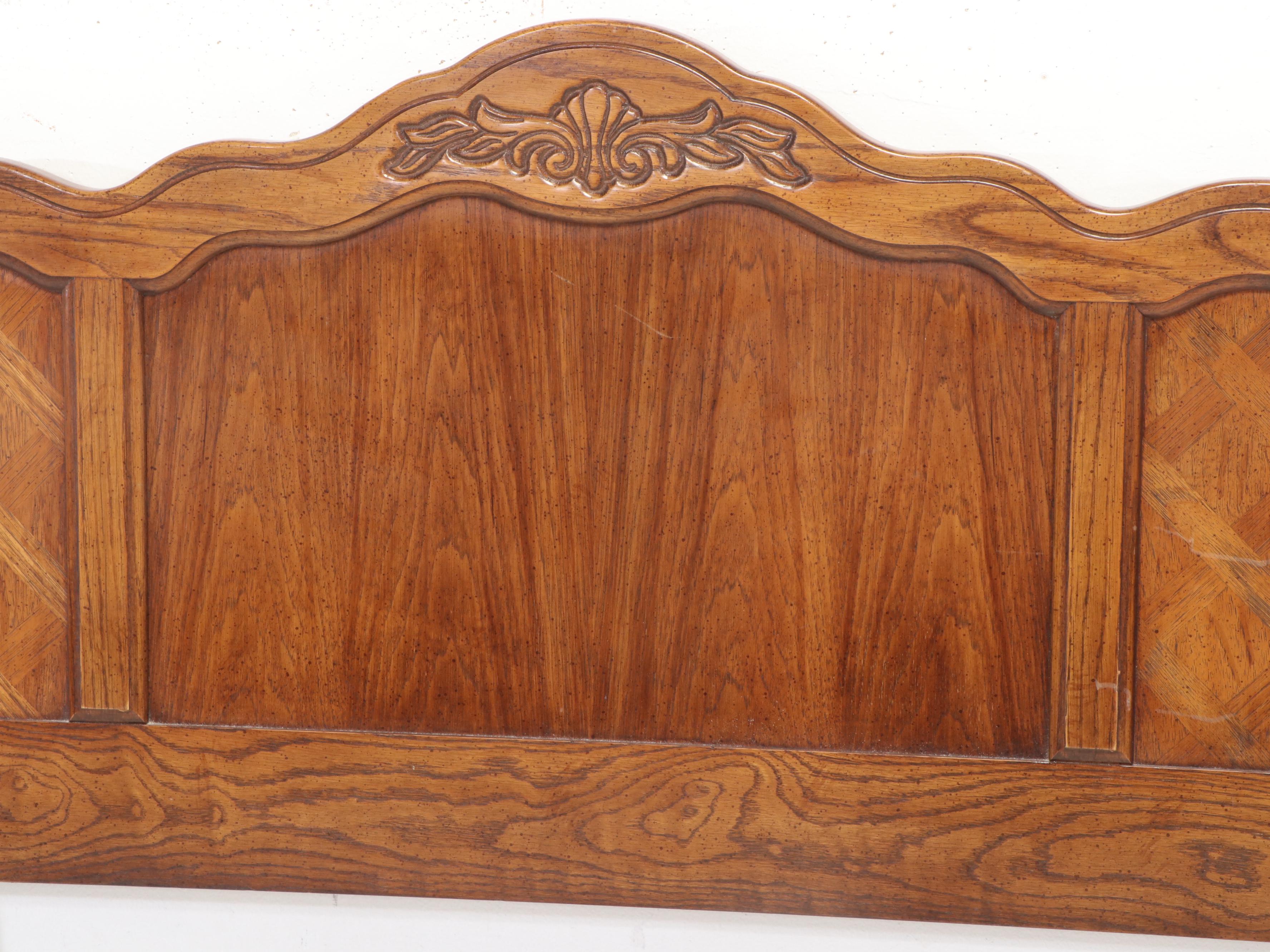 Dixie French Provincial Style Headboard, Nightstand, and Chest of Drawers