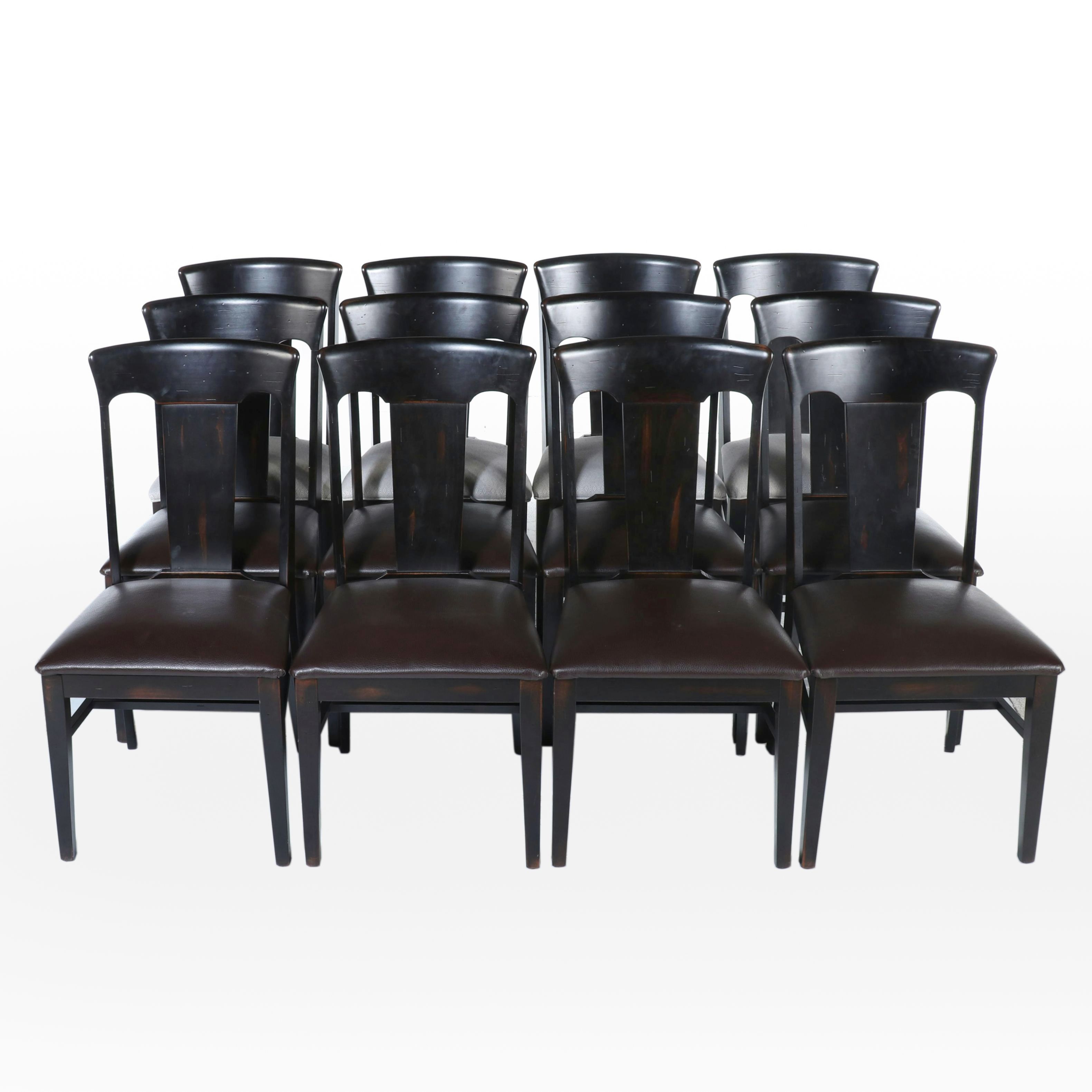 Twelve Arhaus Furniture Italian "Holmes" Painted Wood Dining Chairs