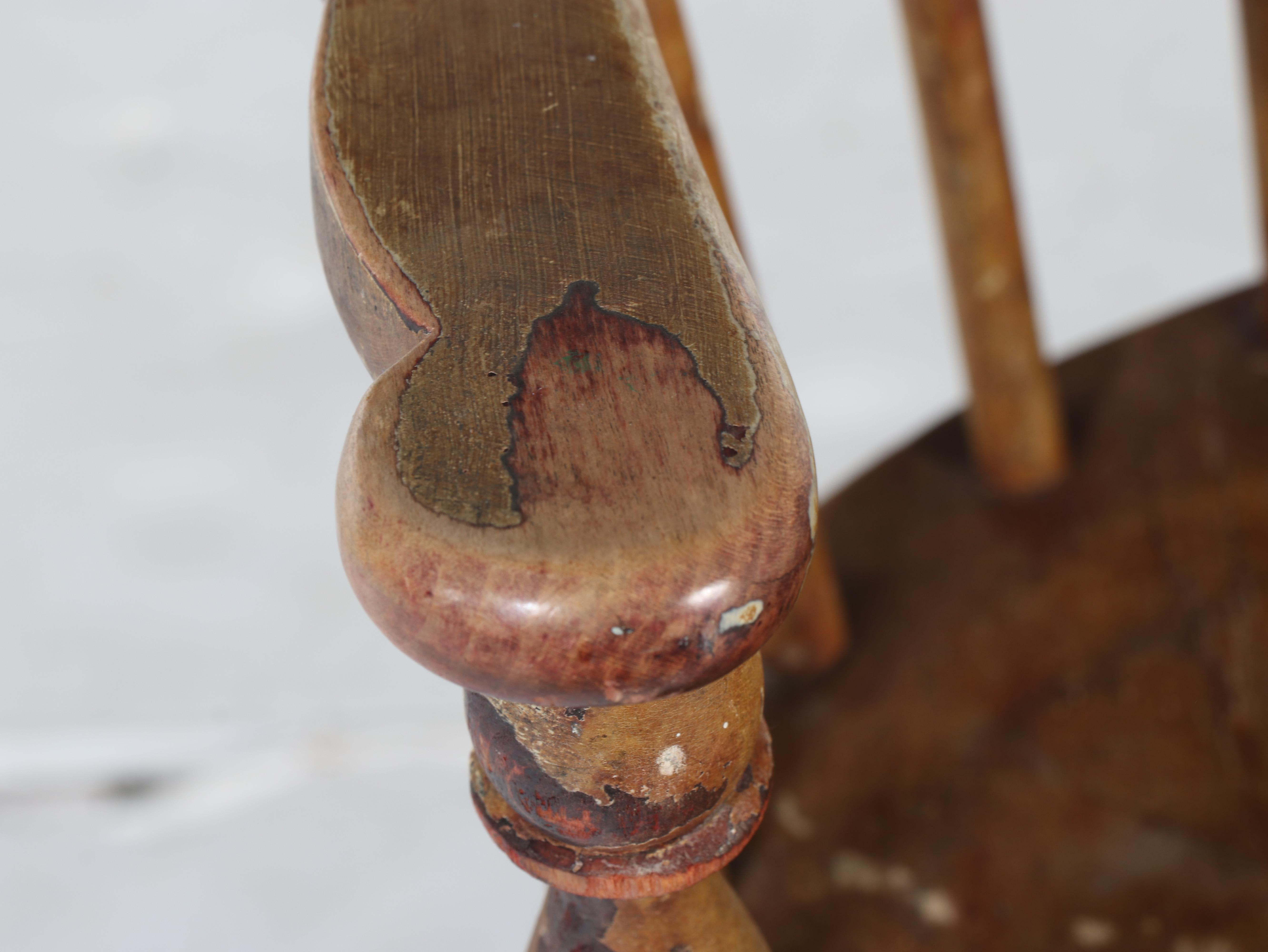 Colonial Revival Painted Hardwood Swivel Windsor Desk Chair, Early 20th Century