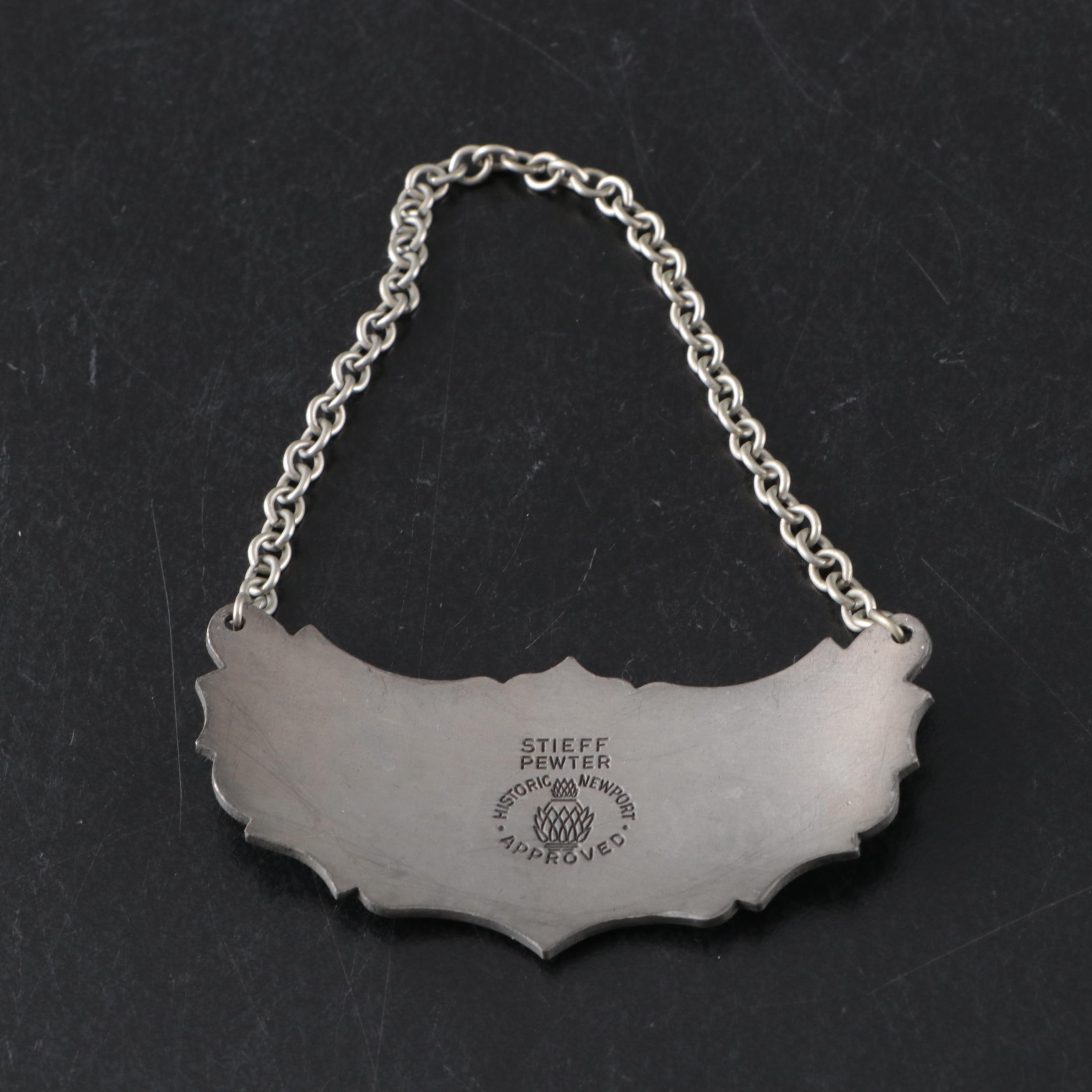 Cut Crystal Decanters with Stieff Pewter Decanter Tags