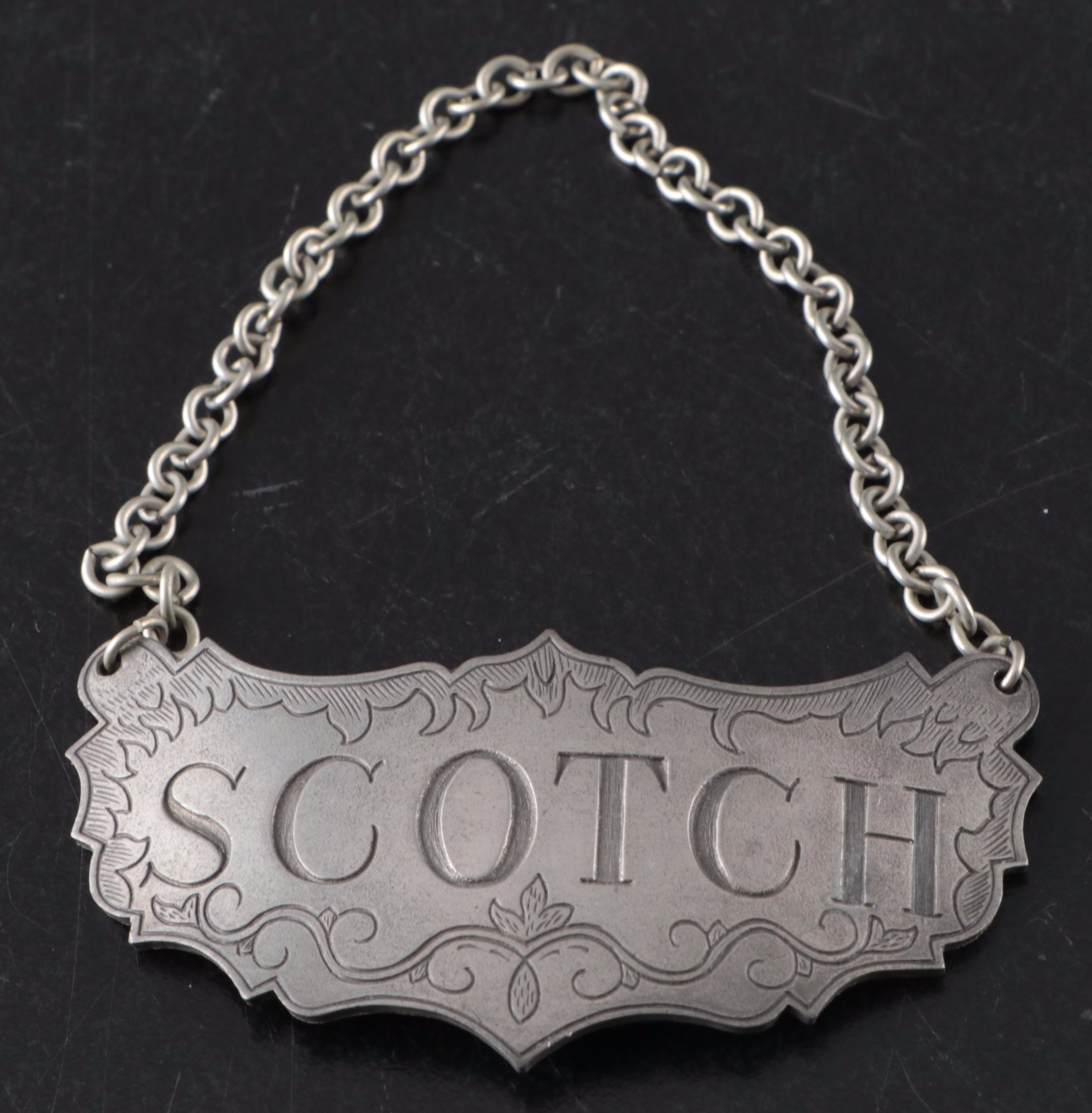 Cut Crystal Decanters with Stieff Pewter Decanter Tags