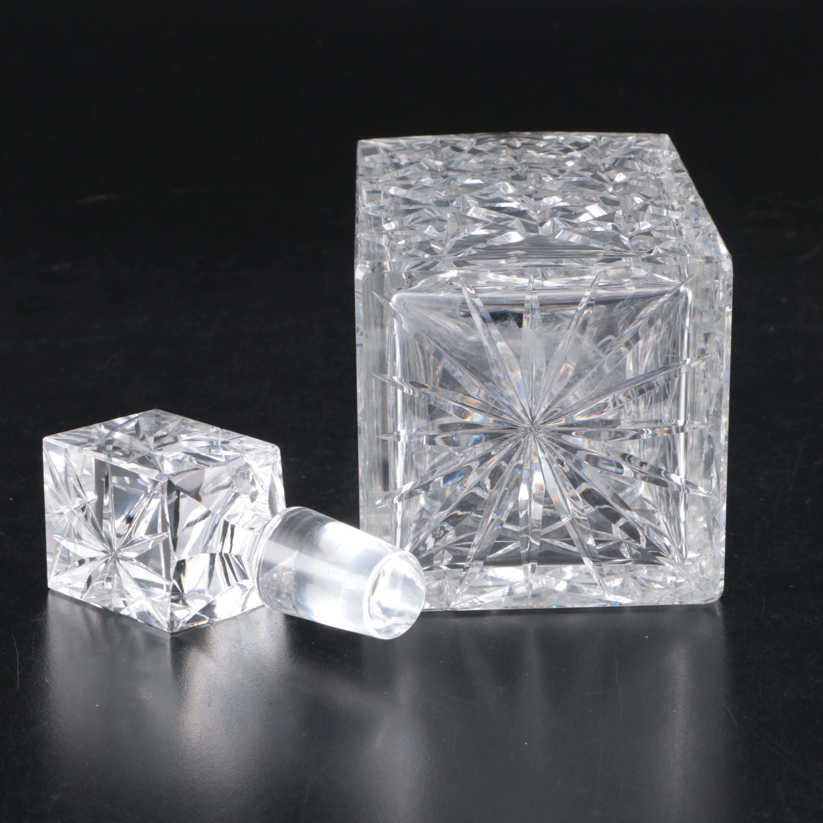 Cut Crystal Decanters with Stieff Pewter Decanter Tags