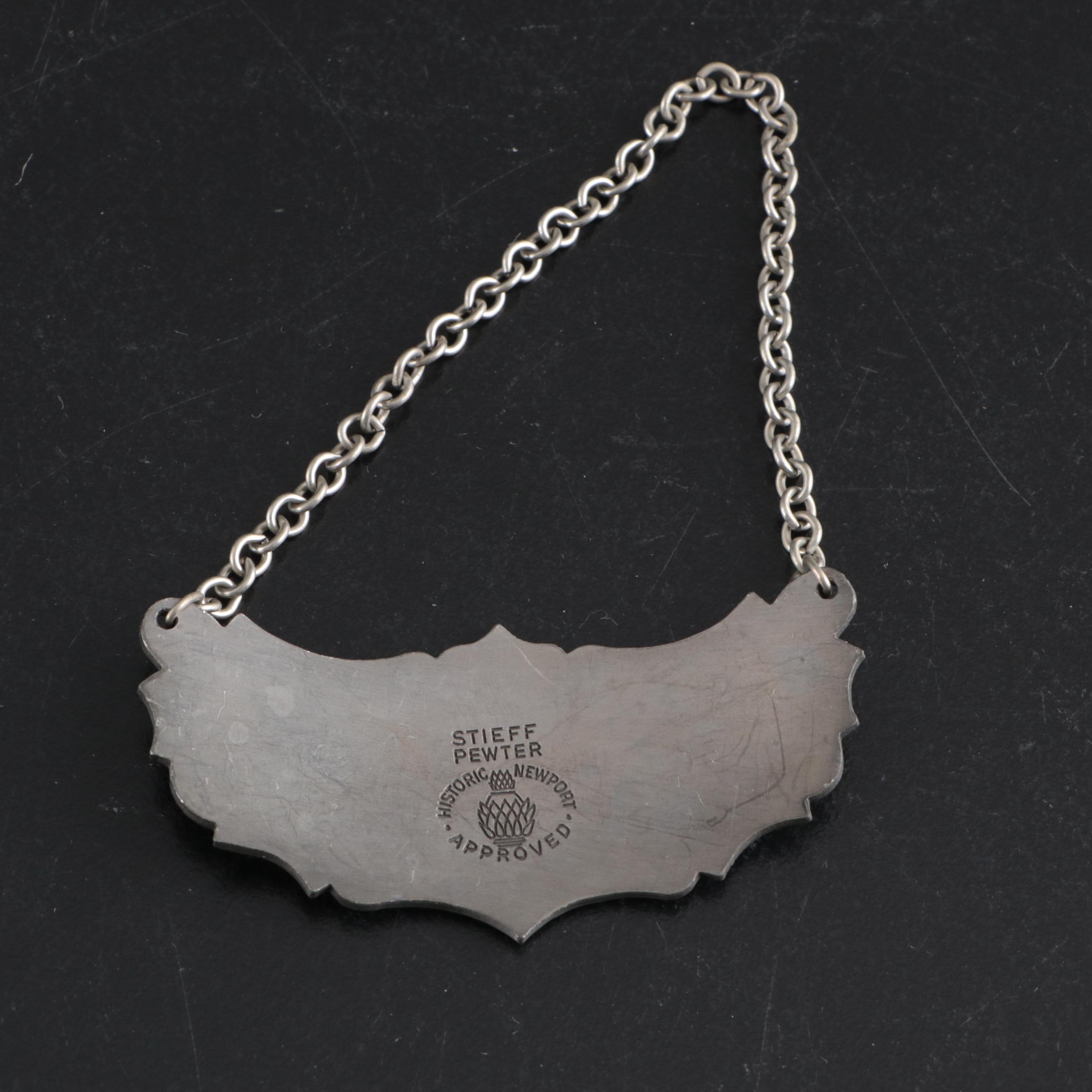 Cut Crystal Decanters with Stieff Pewter Decanter Tags