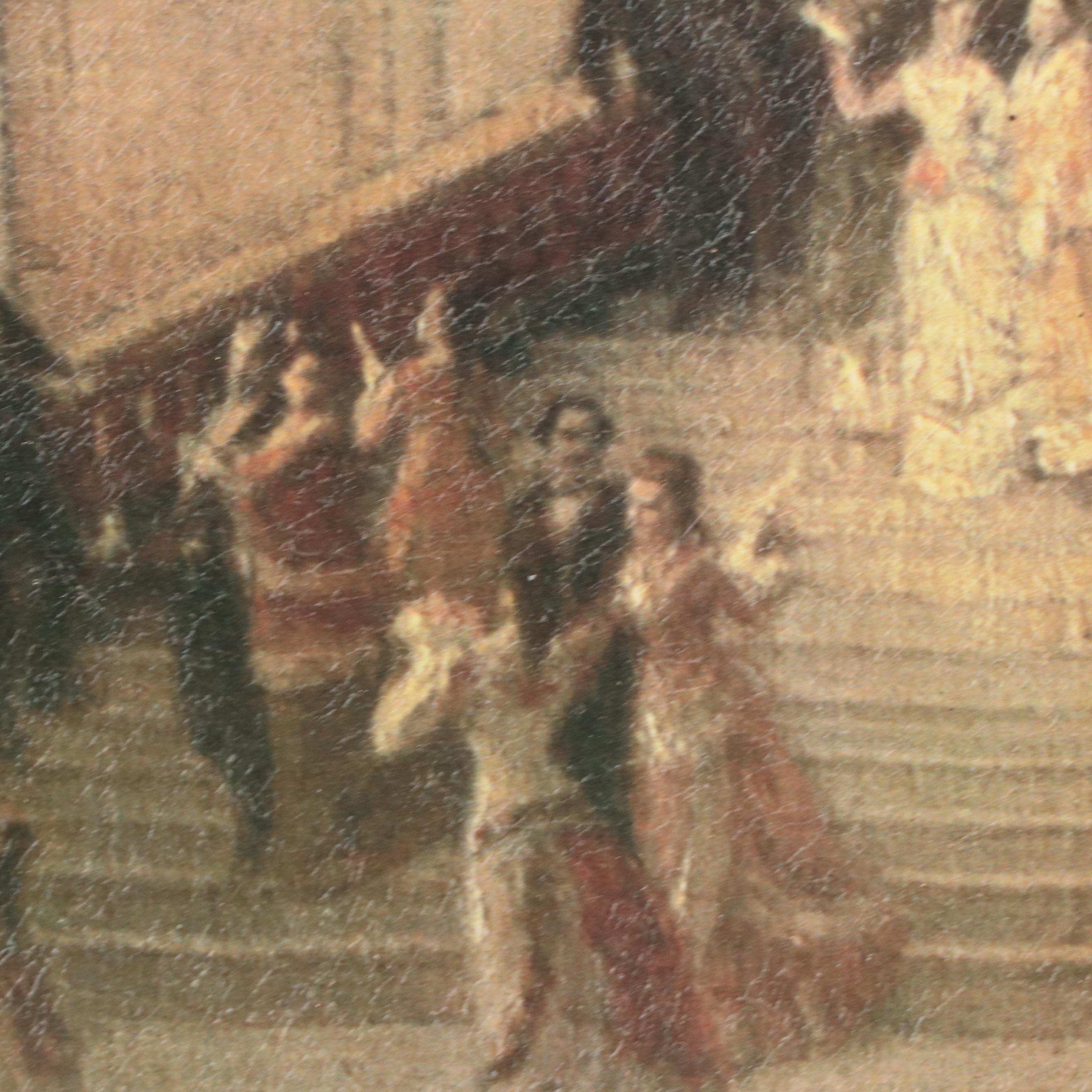 Embellished Offset Lithograph After Louis Béroud "L'escalier de l'Opéra"
