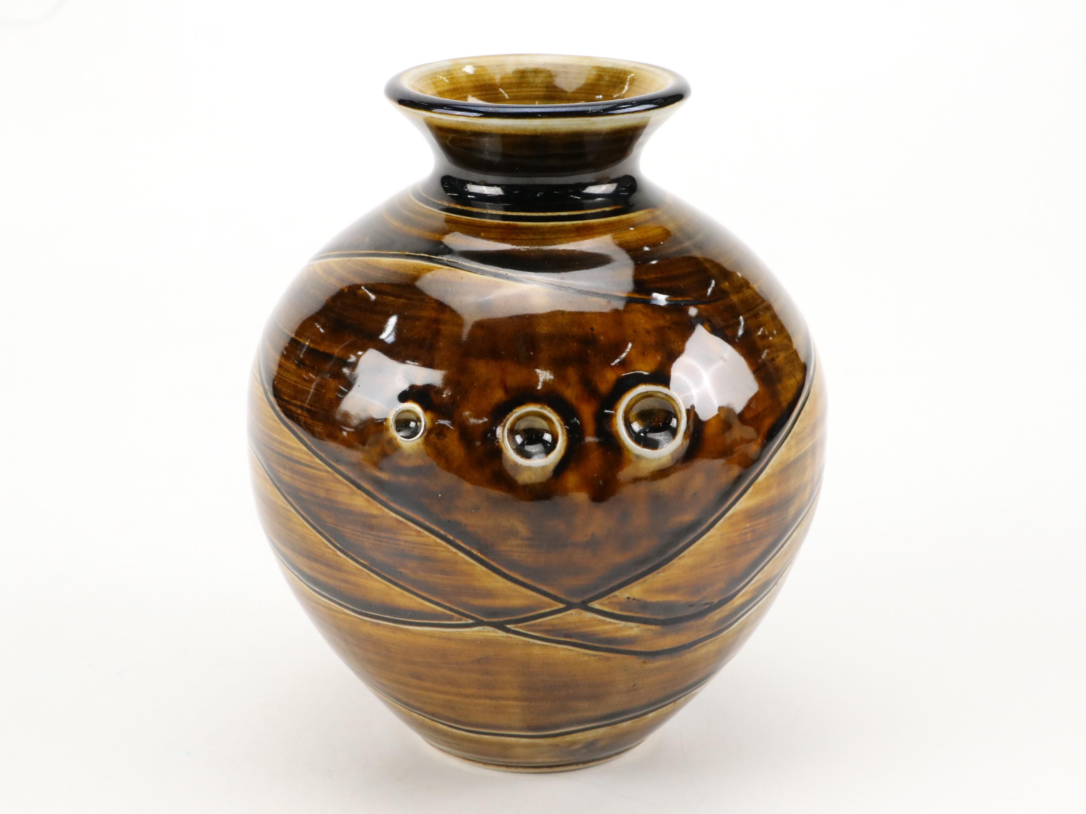 Damien Grava Glossy Glazed Ceramic Vessel with More Art Pottery Décor