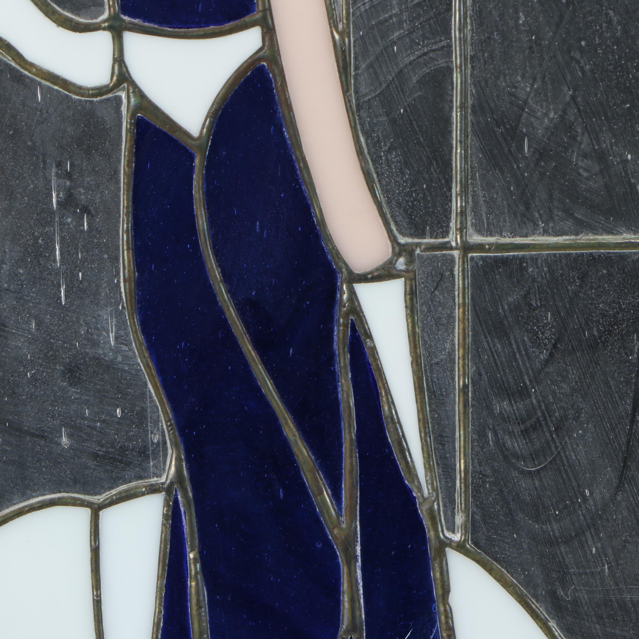 Art Deco Style Woman Stained Glass Panel