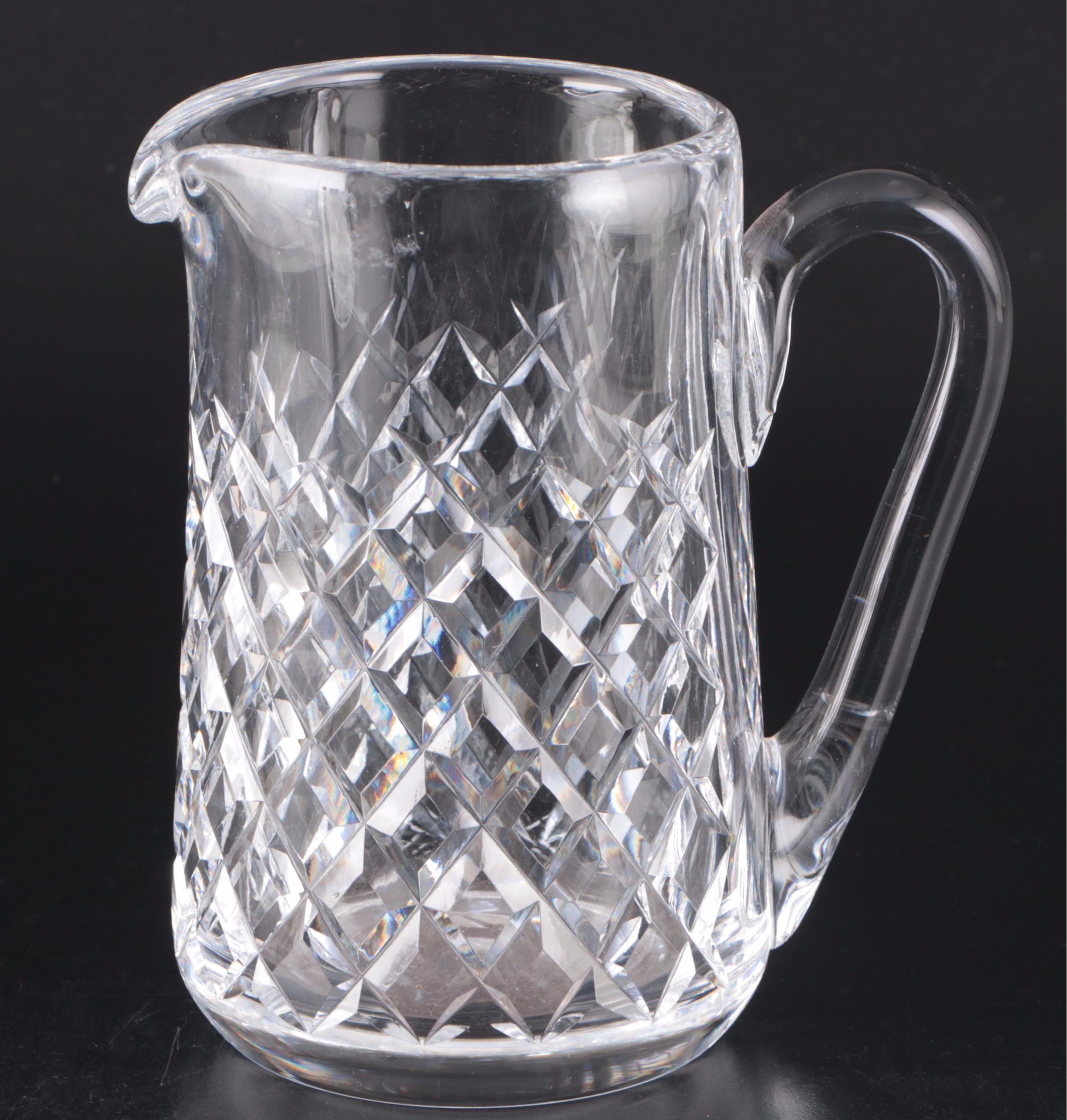 Waterford "Alana" Crystal Pitcher with More Tumblers and Stemware