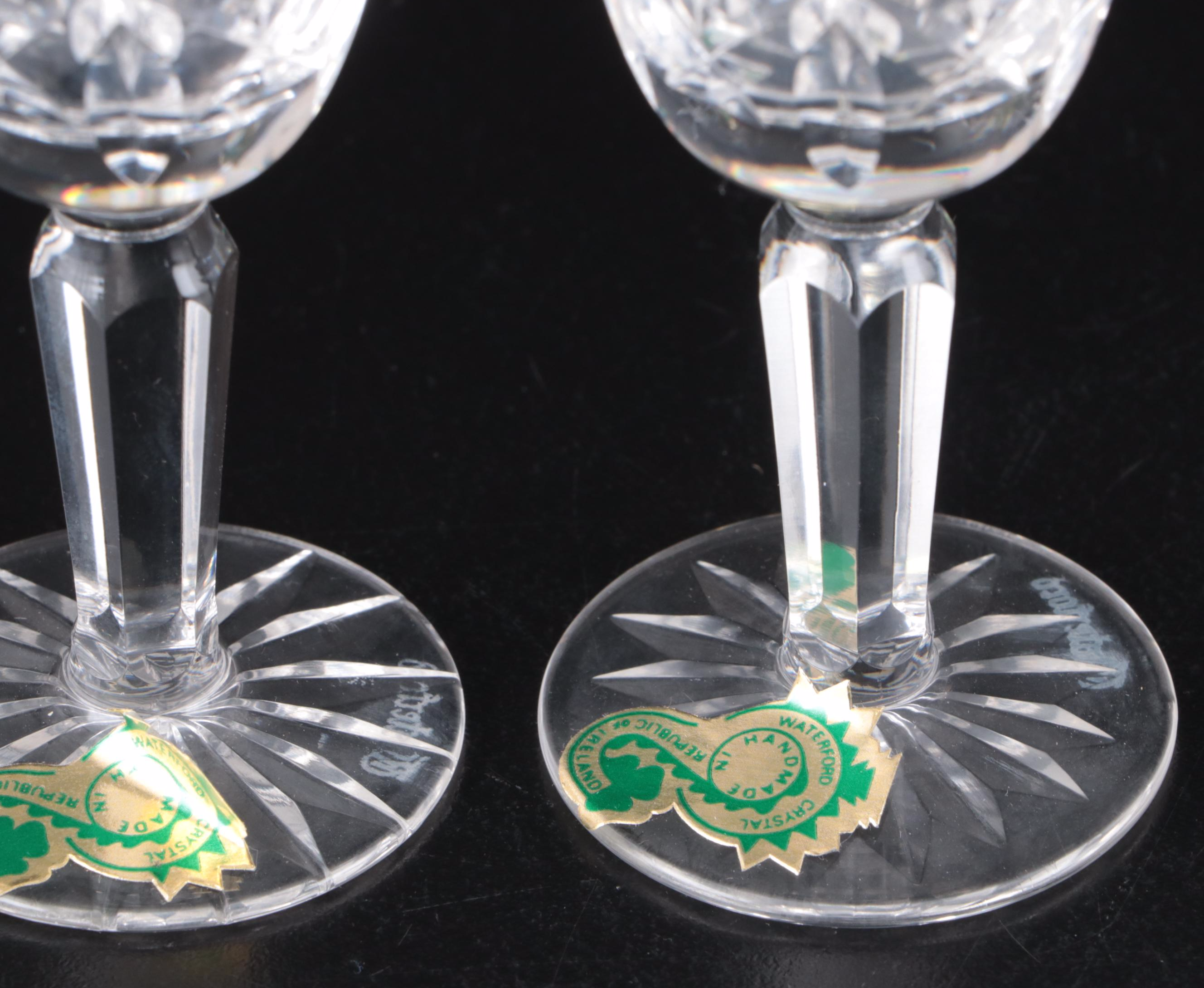 Waterford "Alana" Crystal Pitcher with More Tumblers and Stemware