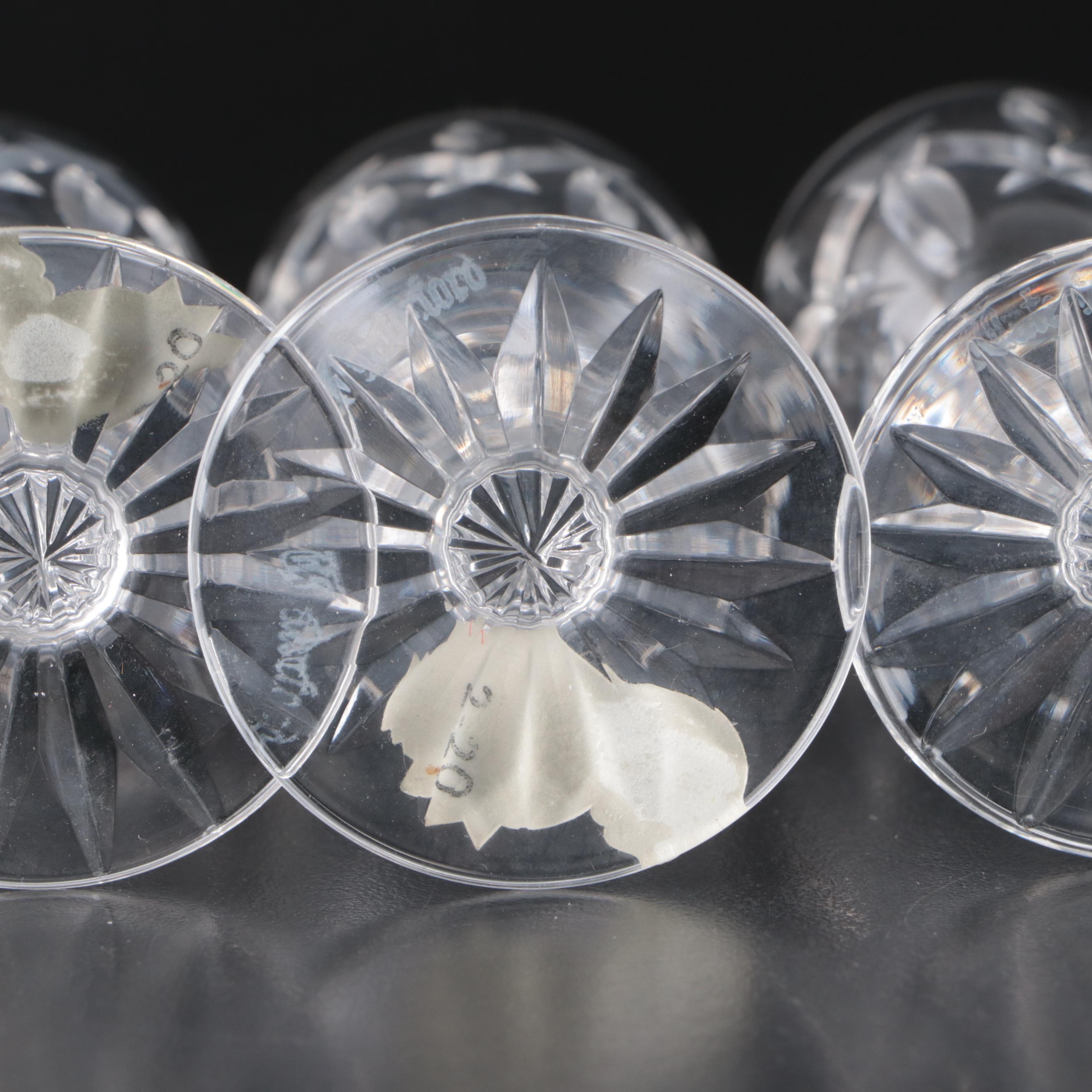 Waterford "Alana" Crystal Pitcher with More Tumblers and Stemware