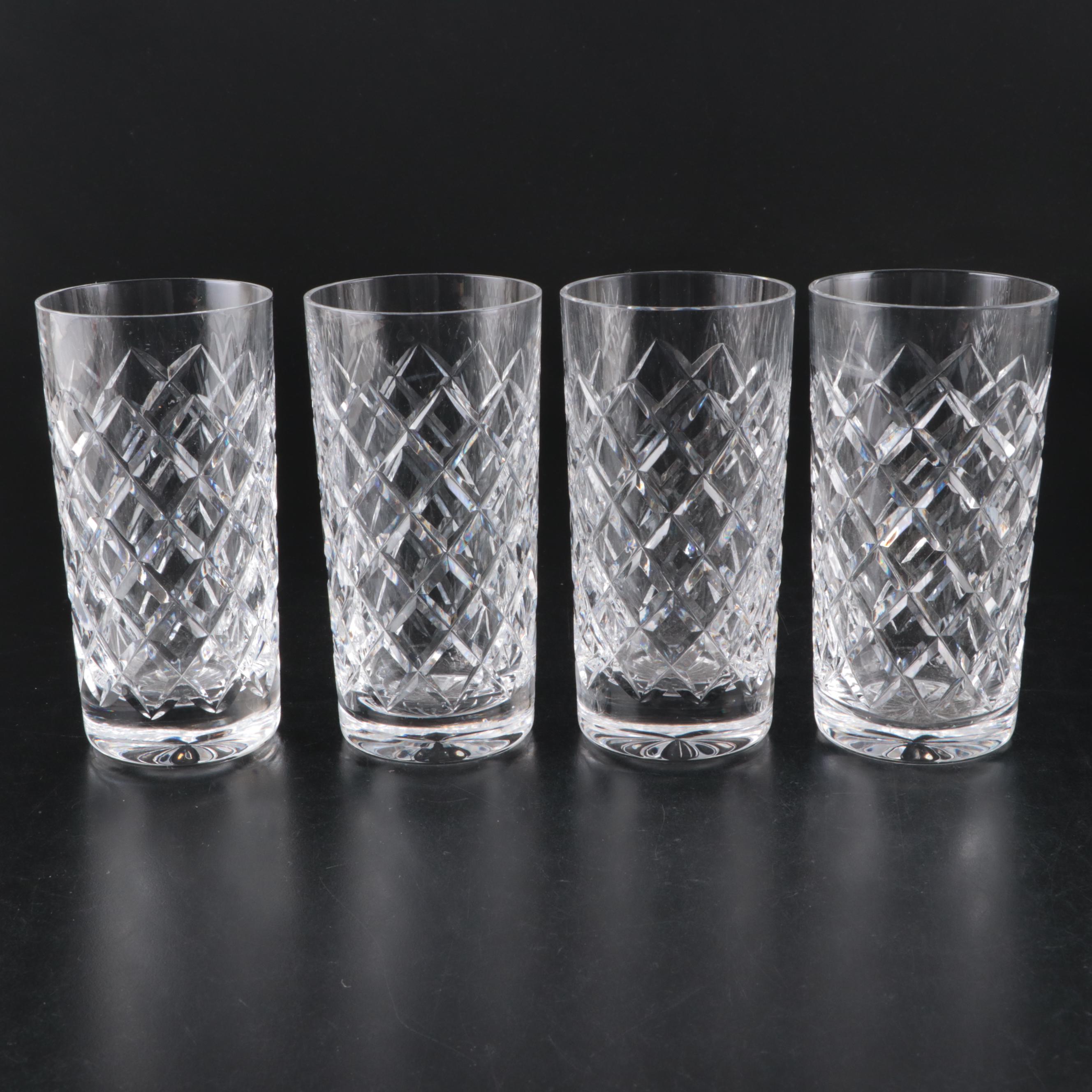 Waterford "Alana" Crystal Pitcher with More Tumblers and Stemware