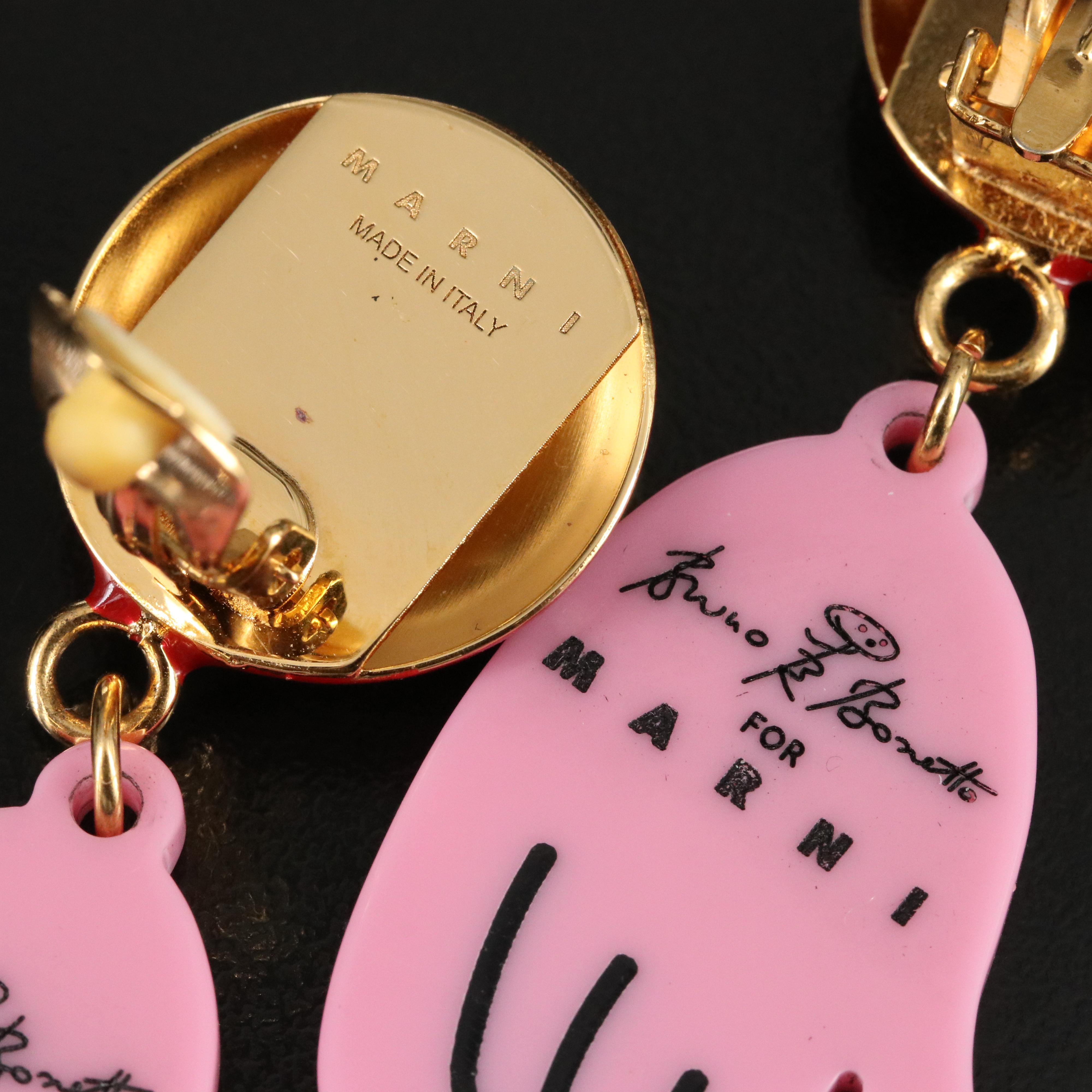 Bruno R Bonetto X Marni Hand Resin Clip Earrings