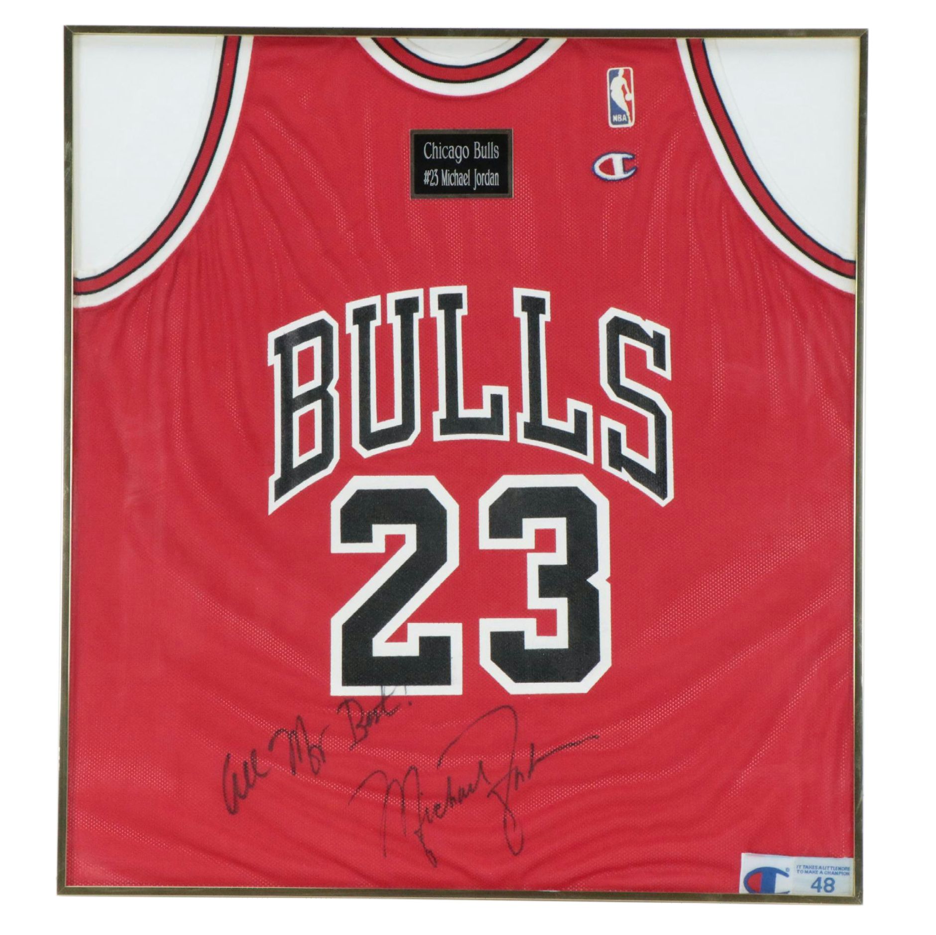 Michael Jordan Signed Chicago Bulls Basketball Jersey in Matted Frame