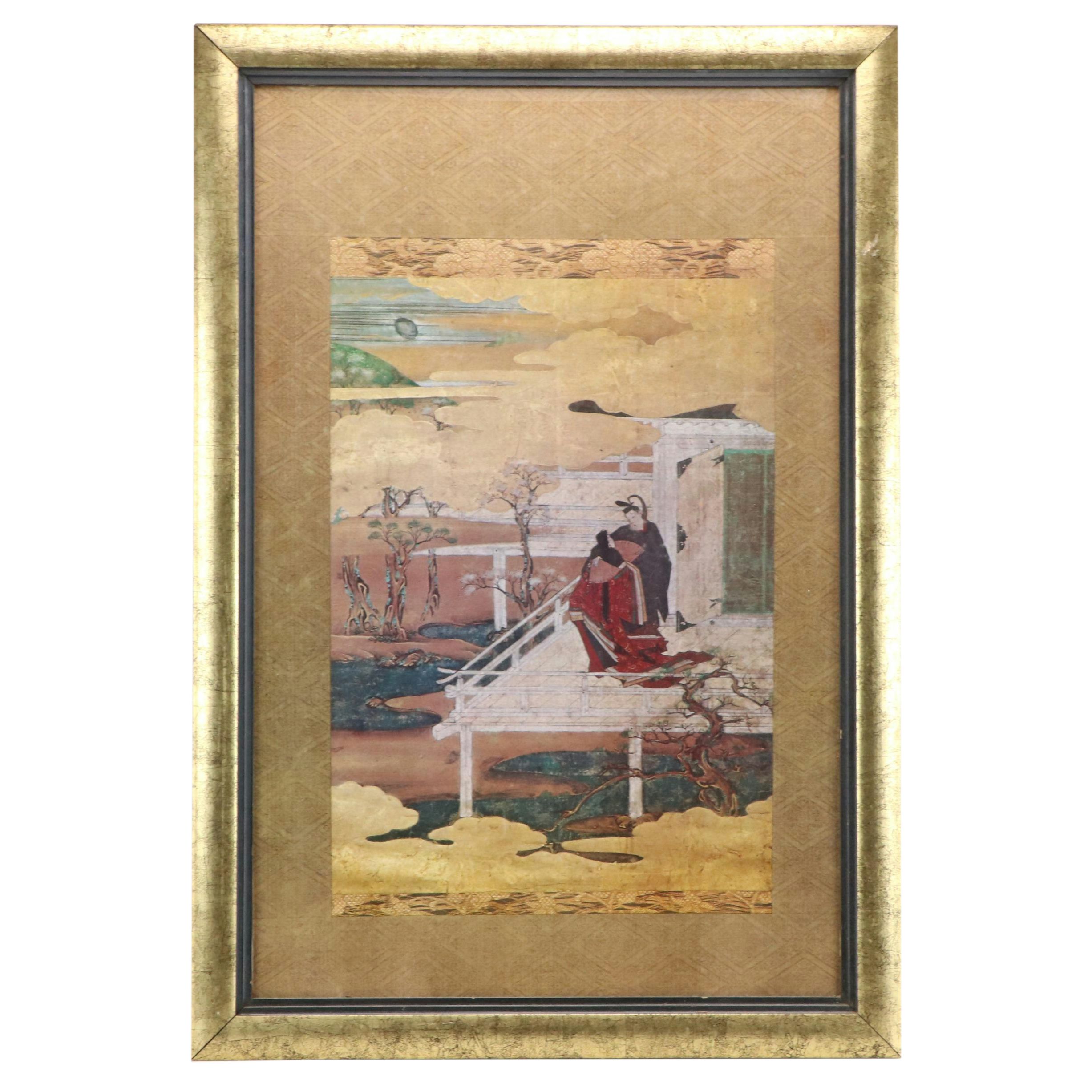 Offset Lithogrpah After After Iwasa Matabei "Festival of the Cherry Blossoms"