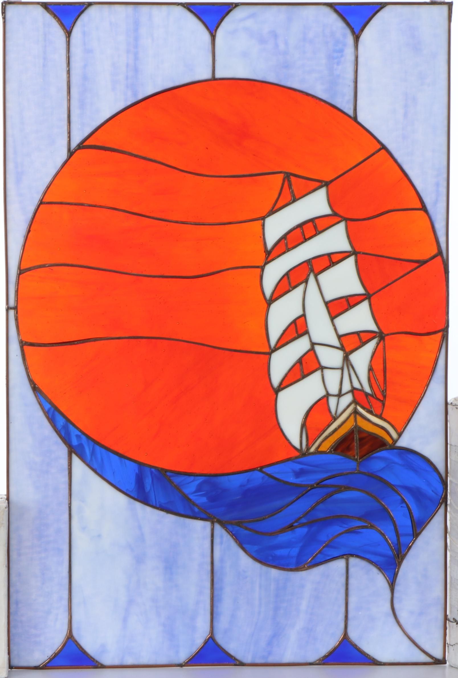 Nautical Stained Glass Window Panel