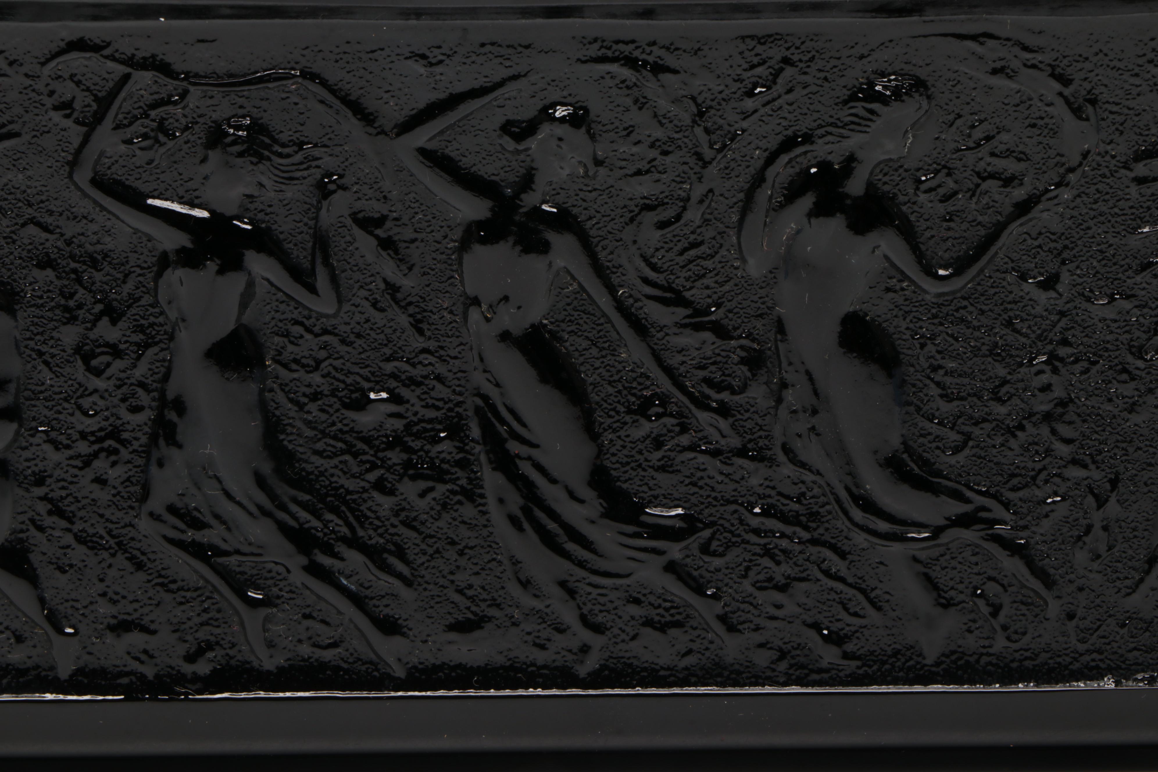 L.E. Smith Glass Planter with Dancing Nymphs & Cambridge "Caprice" Smoking Set