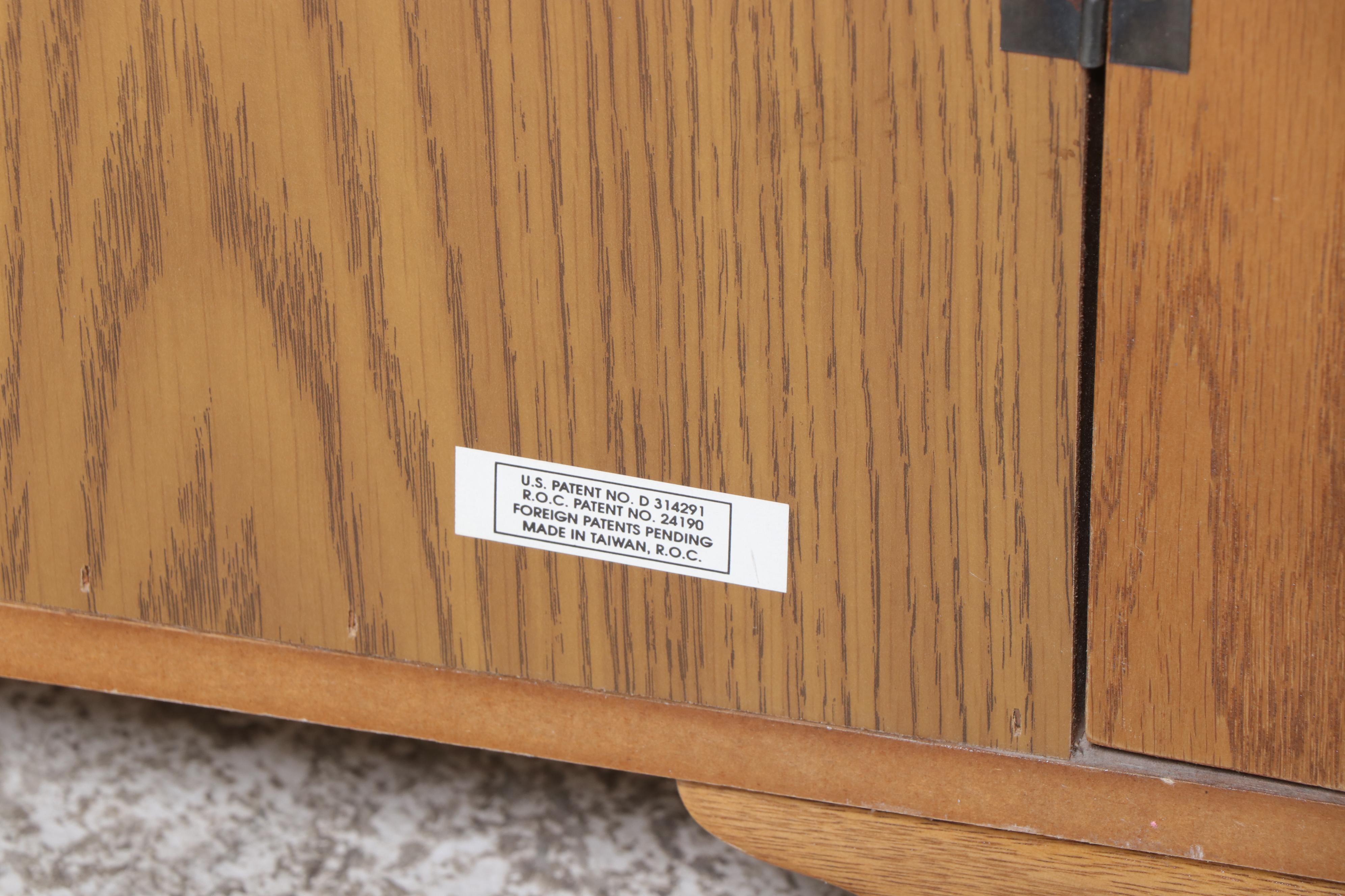 Oak-Veneered Jewelry Armoire, Late 20th Century