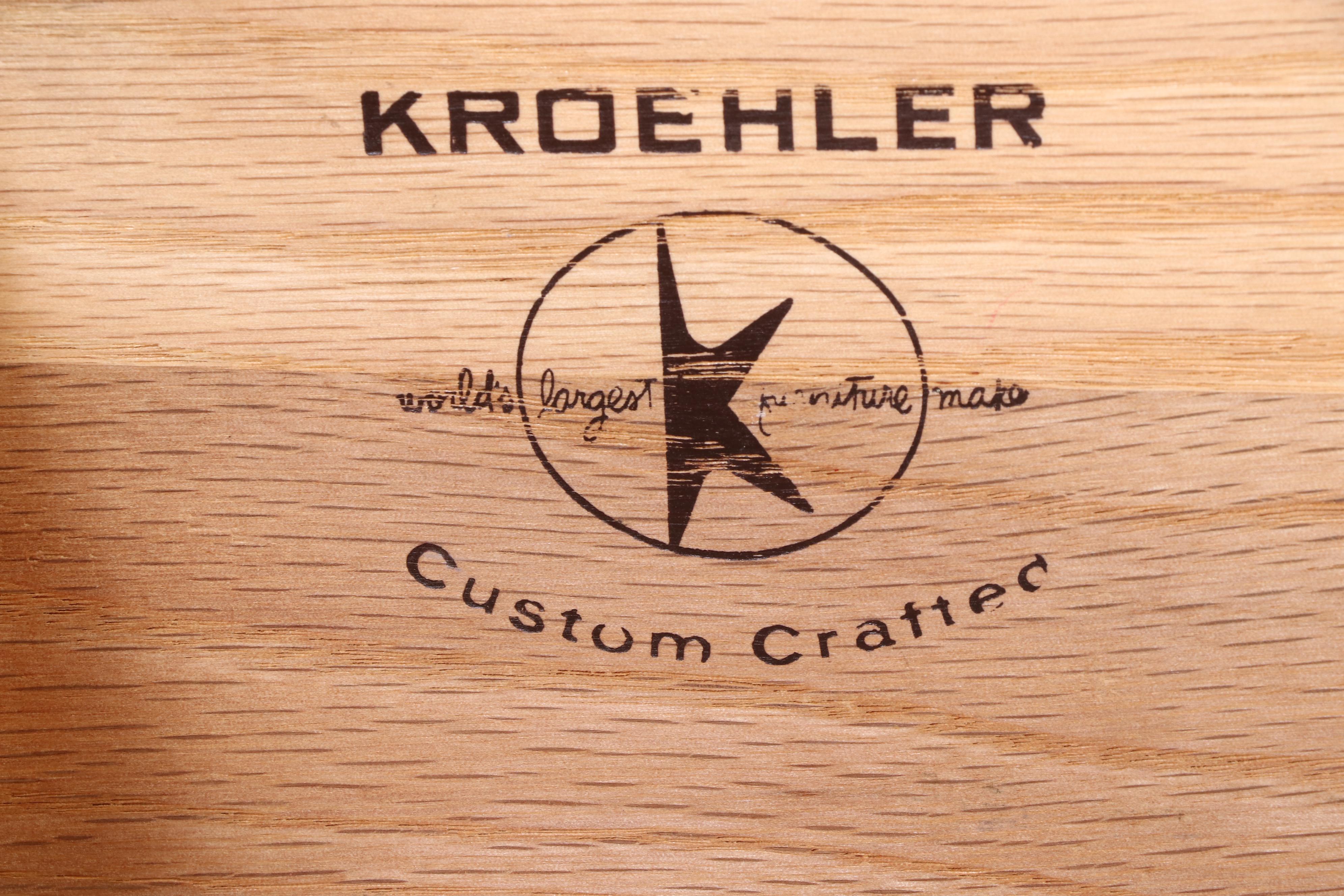 Kroehler Custom Crafted Wooden China Cabinet, Mid to Late 20th Century