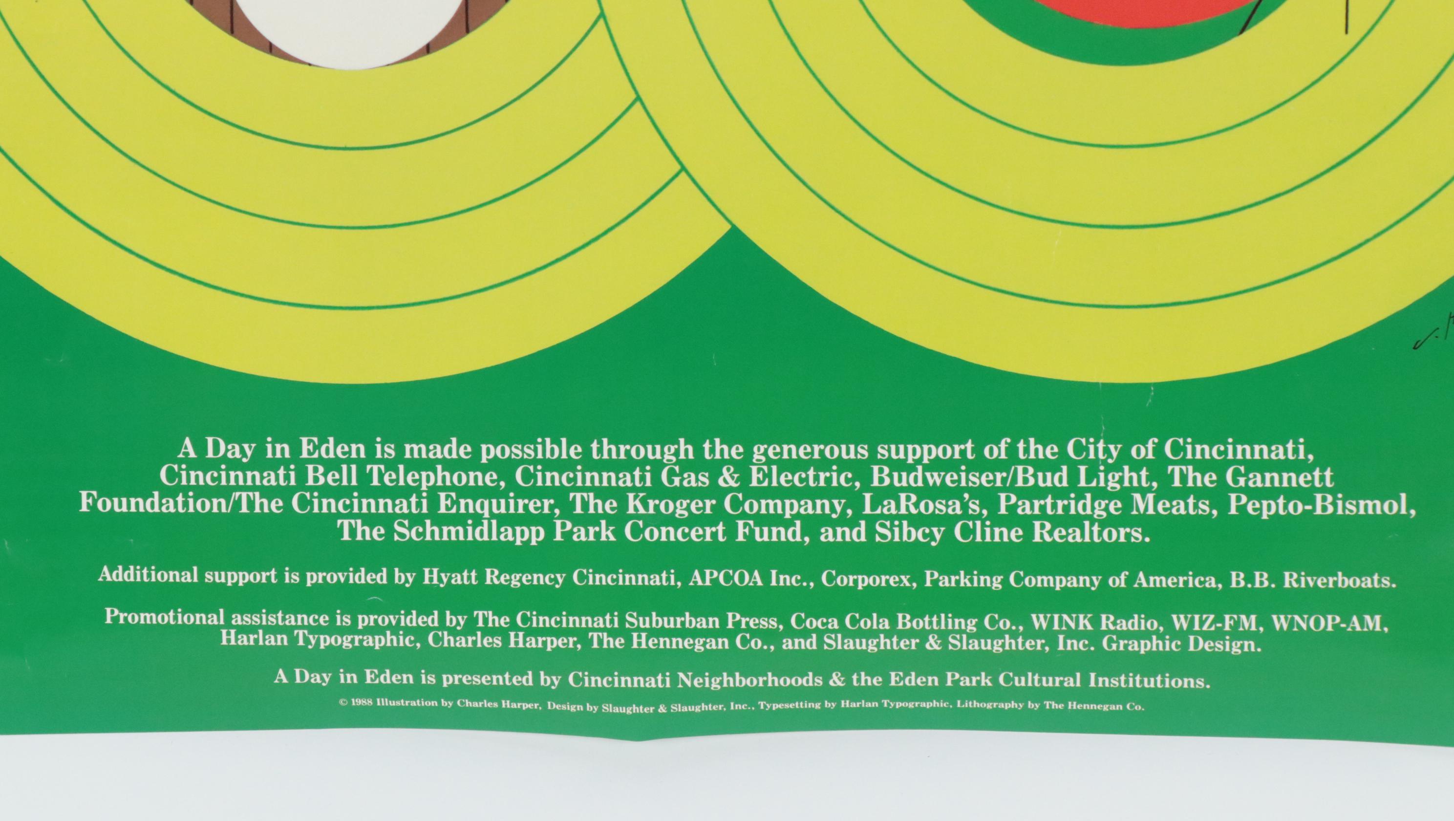 Charley Harper Offset Lithograph "A Day in Eden"