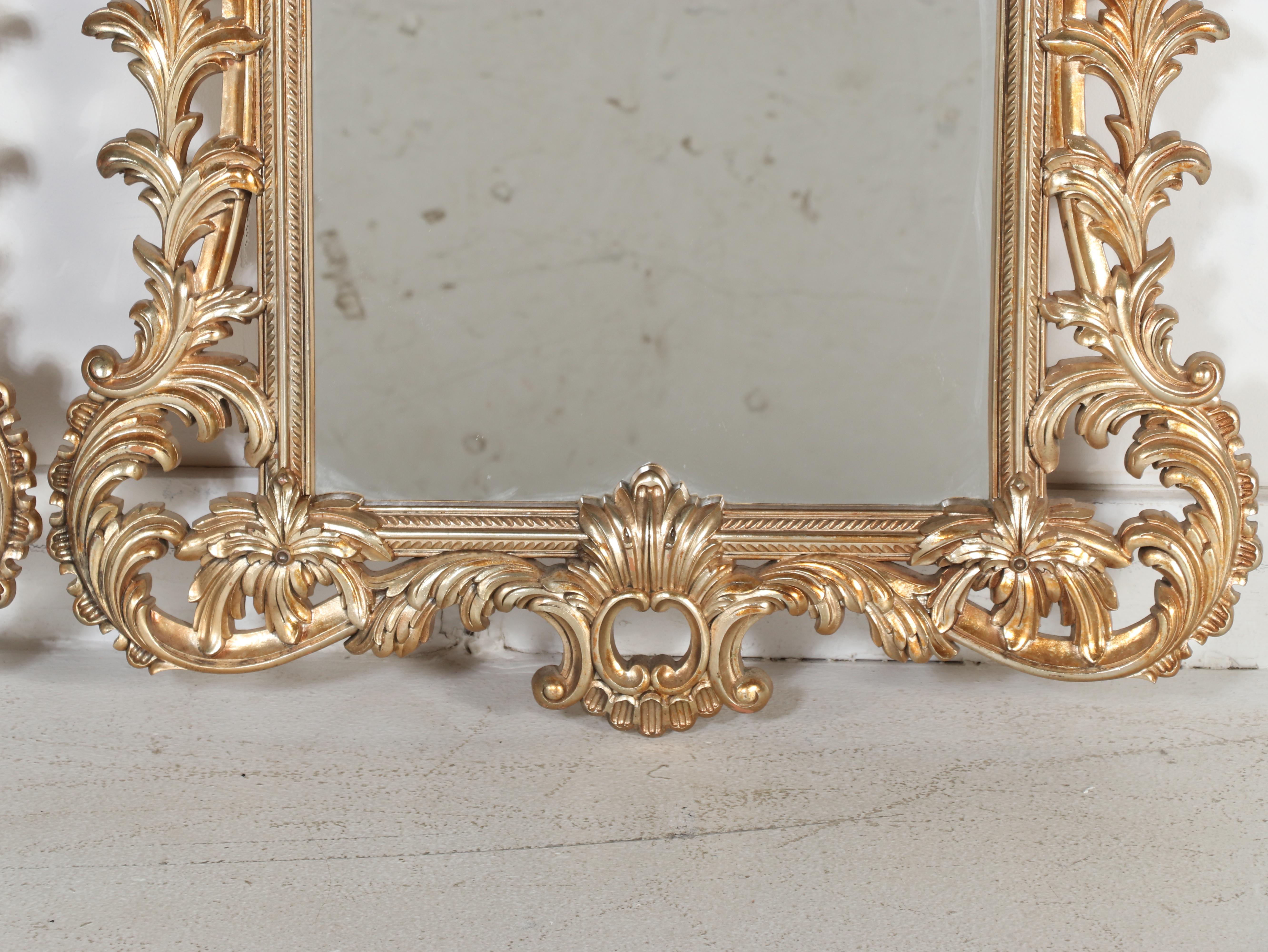 Bassett Mirror Co. Rococo Style Wall Mirror Pair