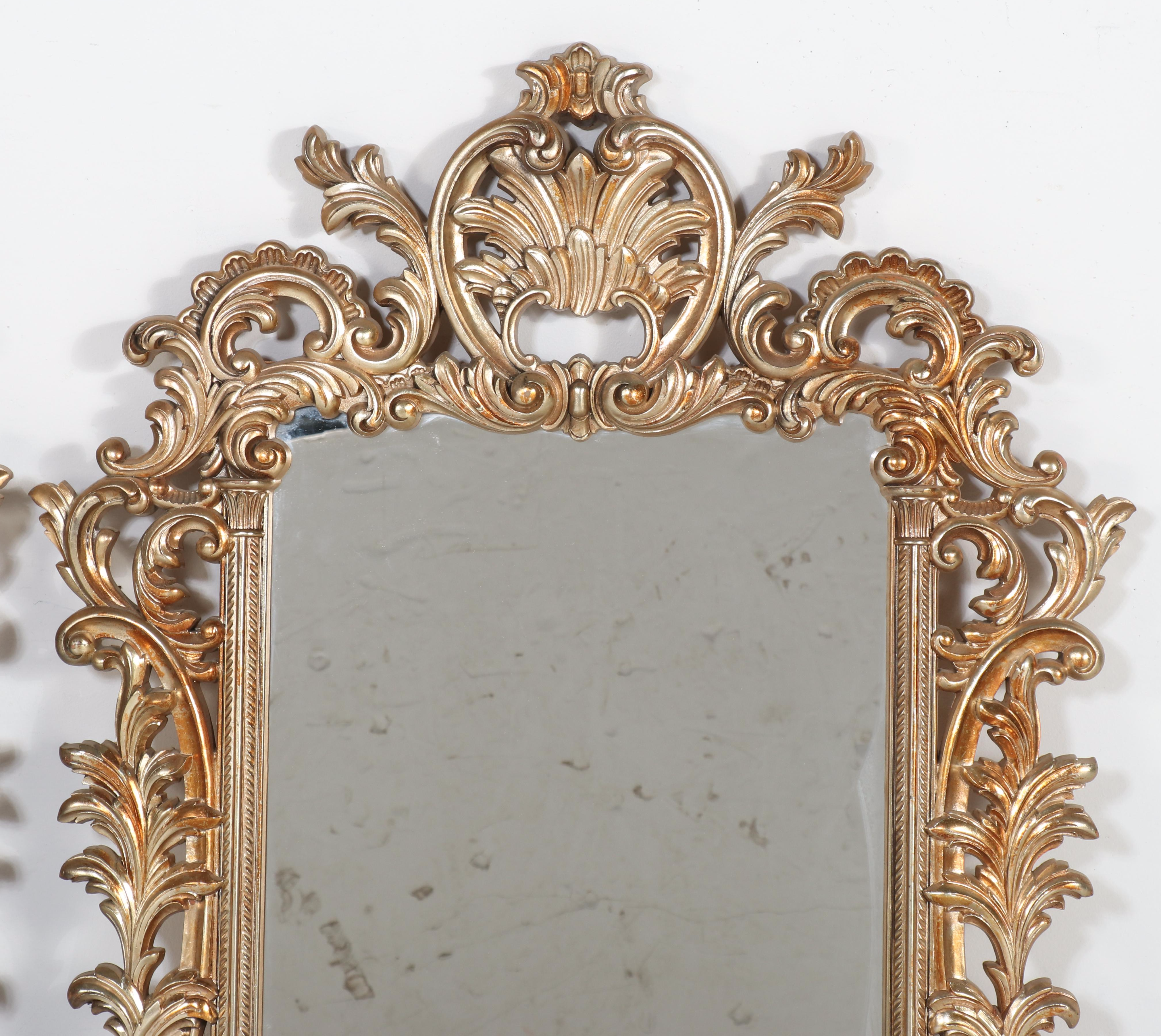 Bassett Mirror Co. Rococo Style Wall Mirror Pair
