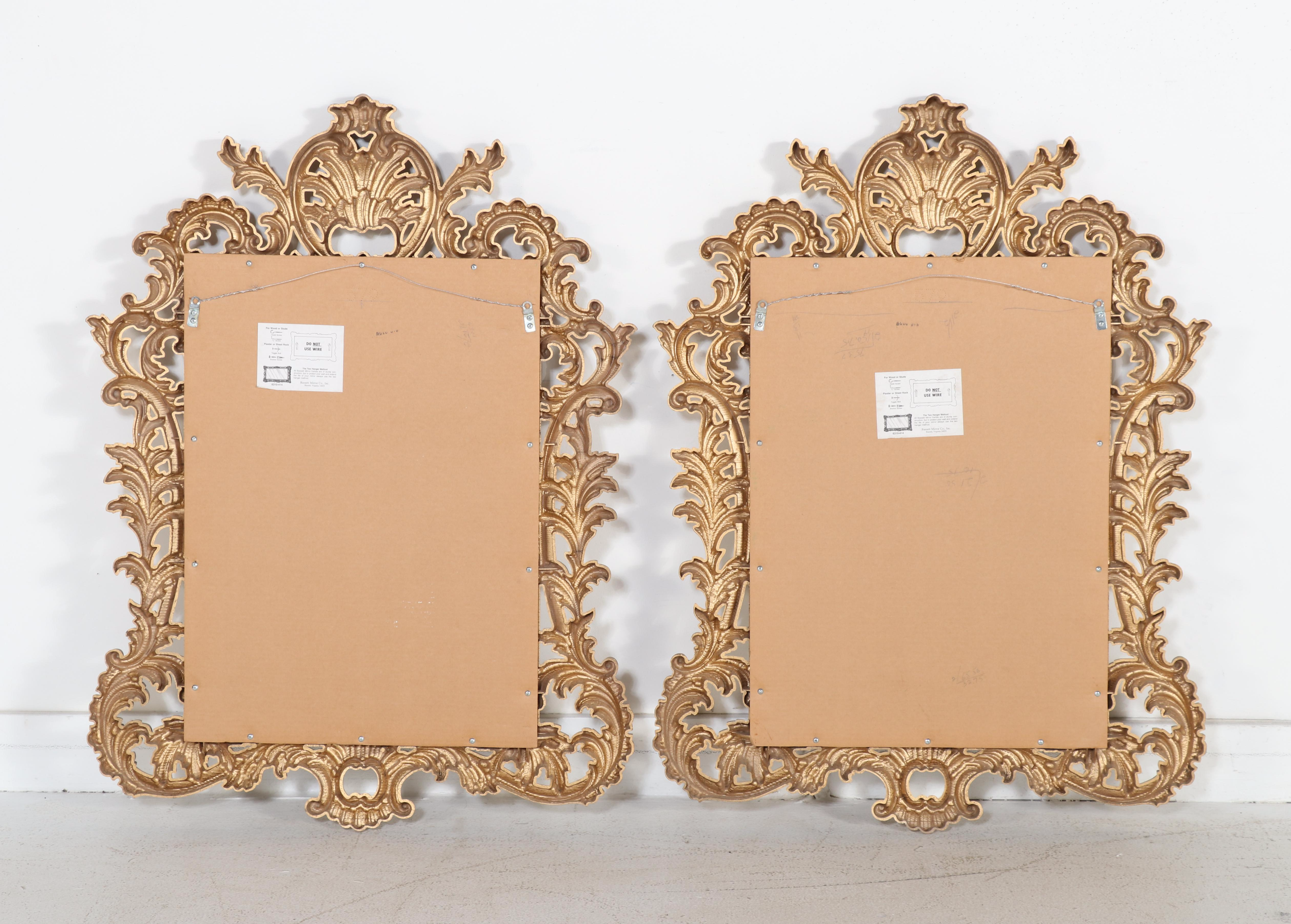 Bassett Mirror Co. Rococo Style Wall Mirror Pair