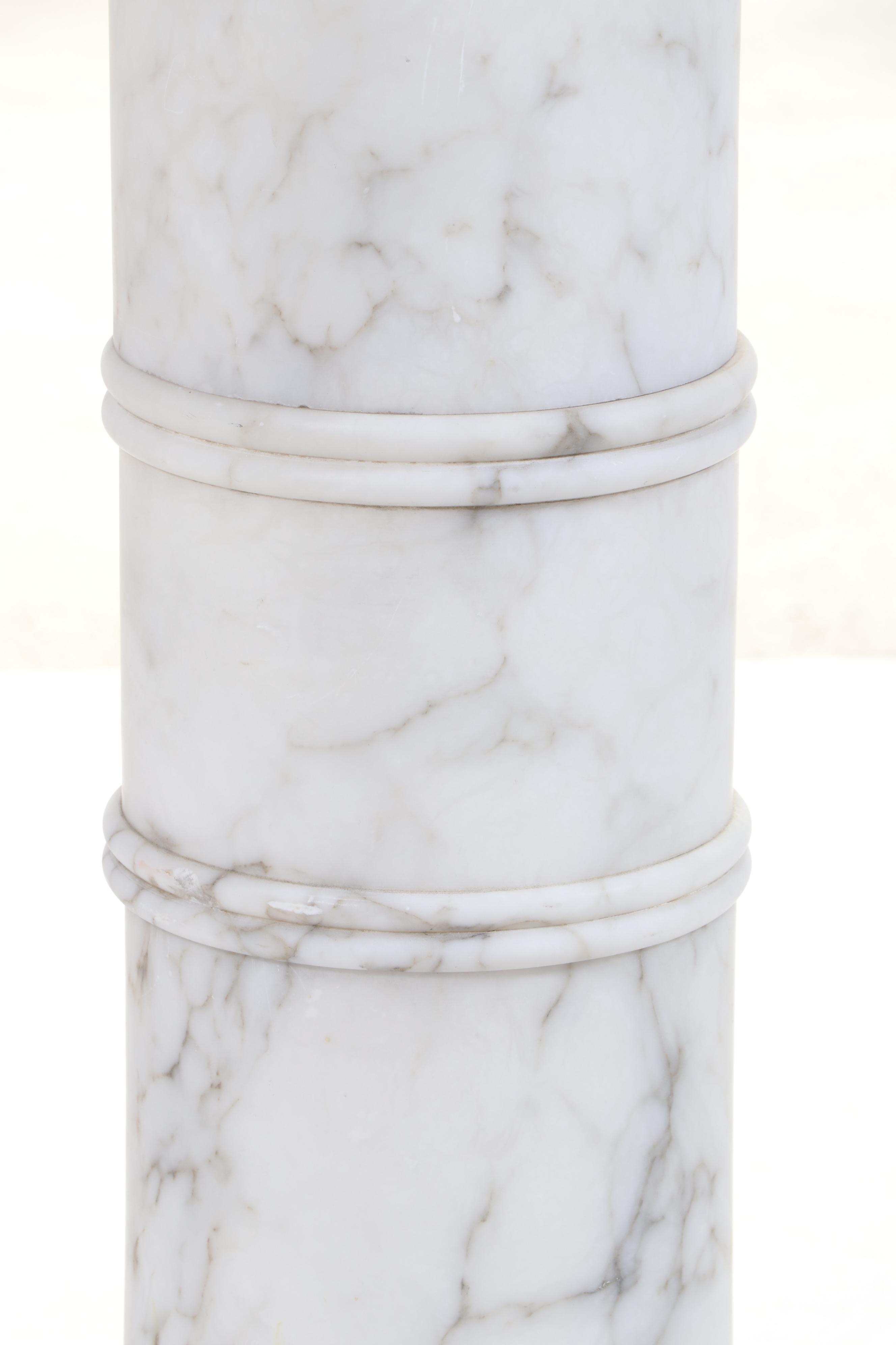 French Cast Plaster Bust after Grinam Niam and Turned Marble Pedestal