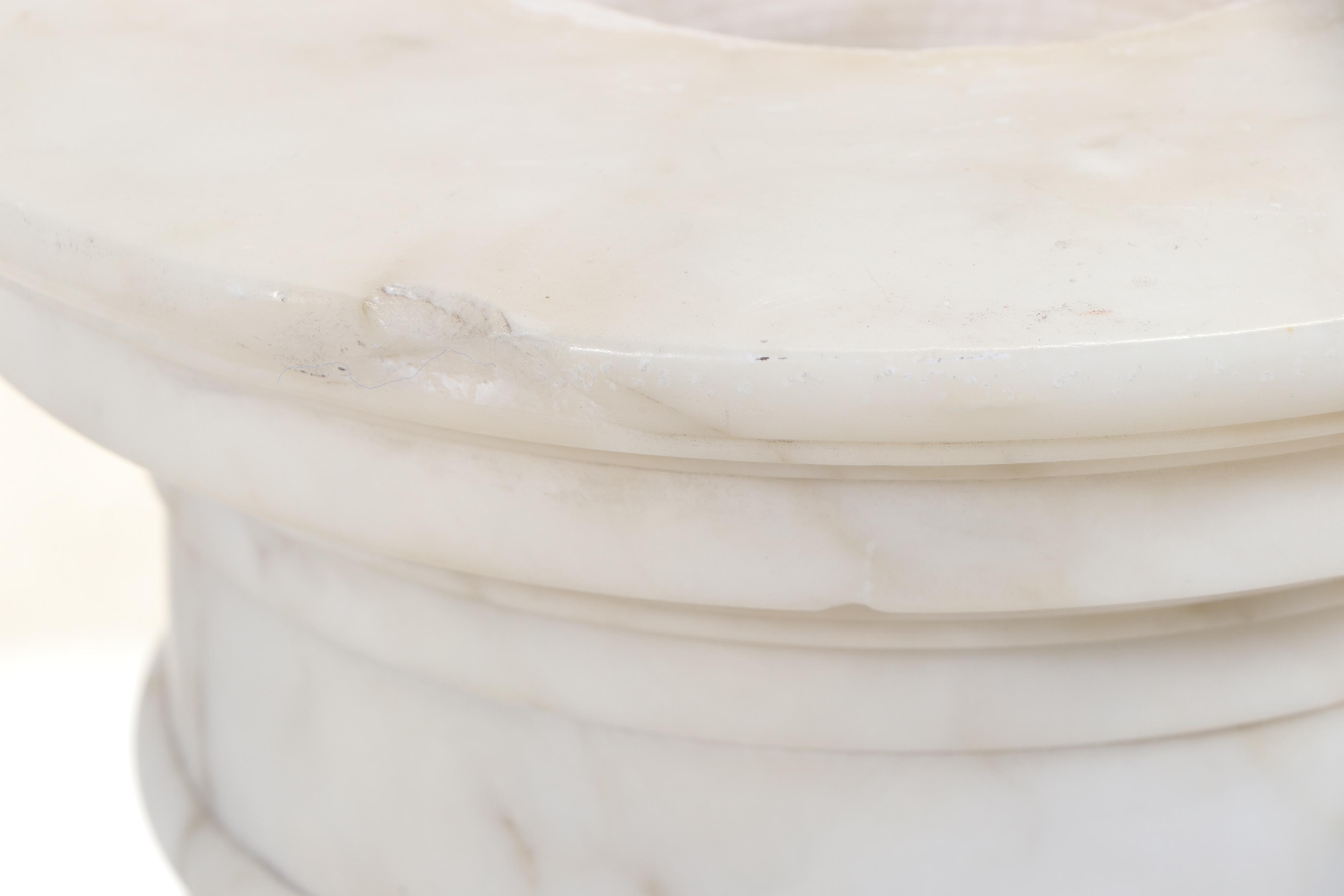 French Cast Plaster Bust after Grinam Niam and Turned Marble Pedestal