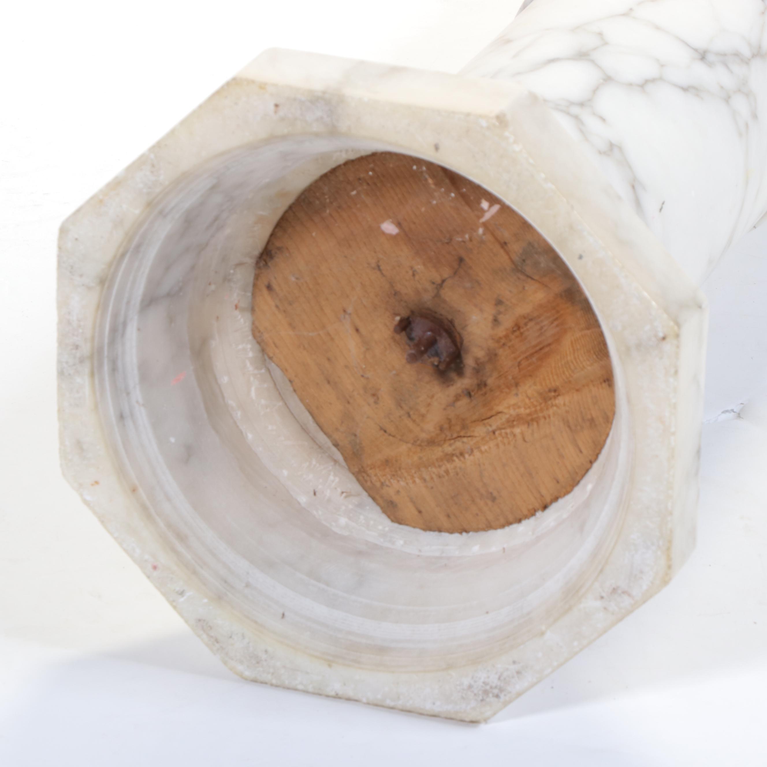 French Cast Plaster Bust after Grinam Niam and Turned Marble Pedestal