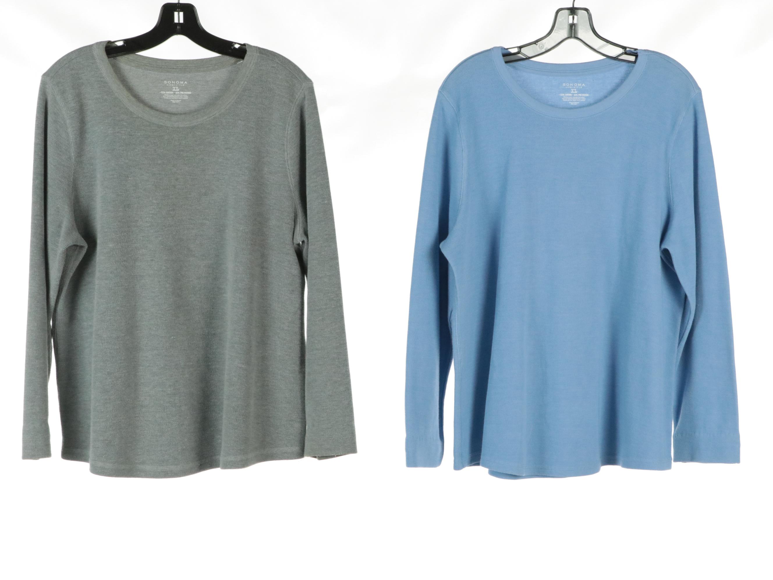 Sonoma Cotton Long Sleeve Tops with St. John's Bay Pullover Crewnecks