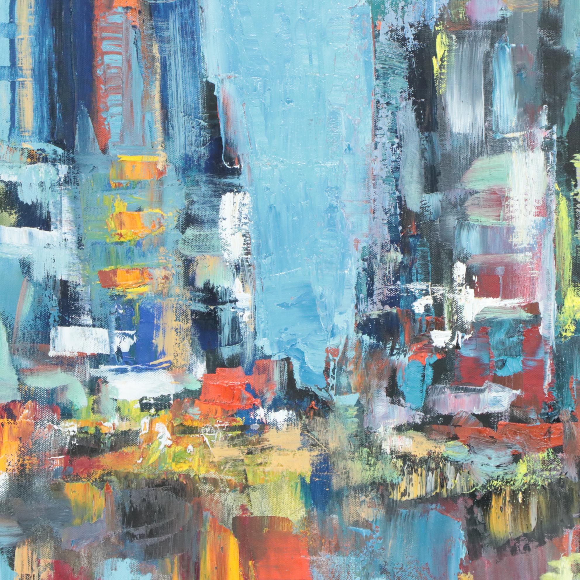 Mark Carson English Acrylic Cityscape Painting, 21st Century