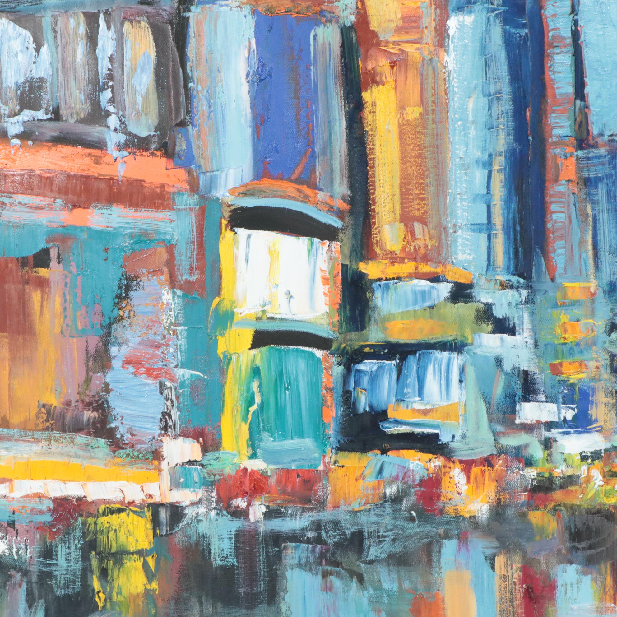 Mark Carson English Acrylic Cityscape Painting, 21st Century