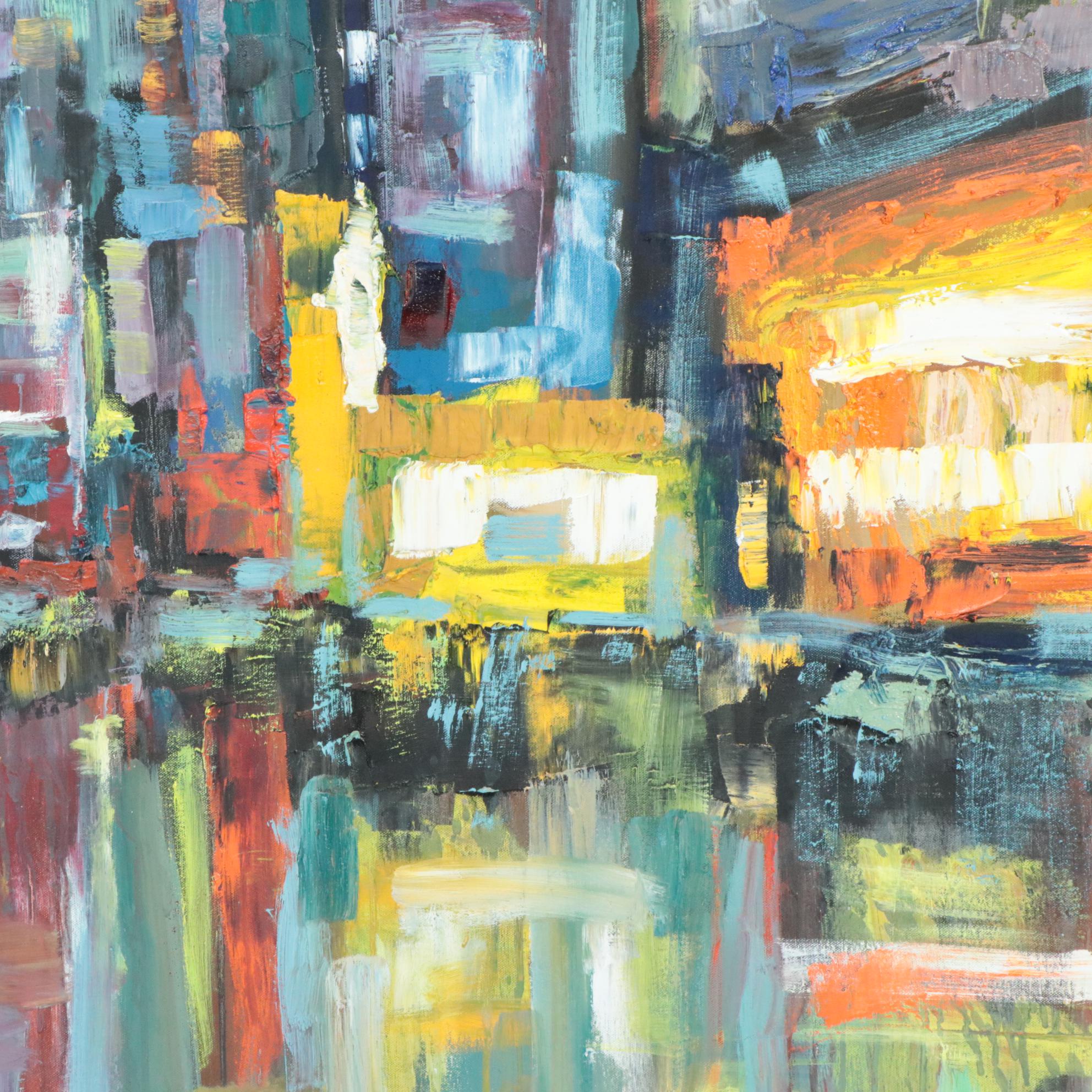 Mark Carson English Acrylic Cityscape Painting, 21st Century