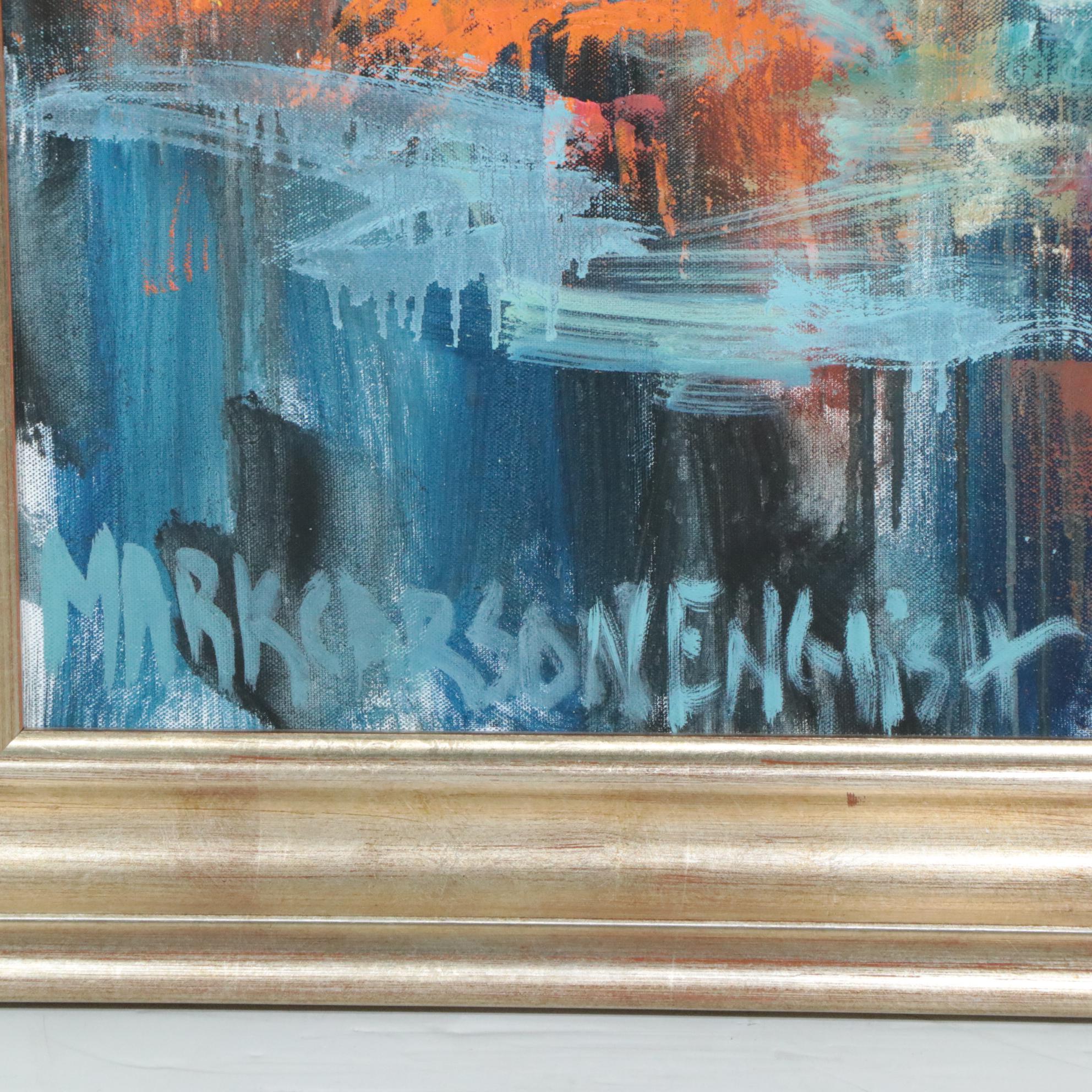 Mark Carson English Acrylic Cityscape Painting, 21st Century