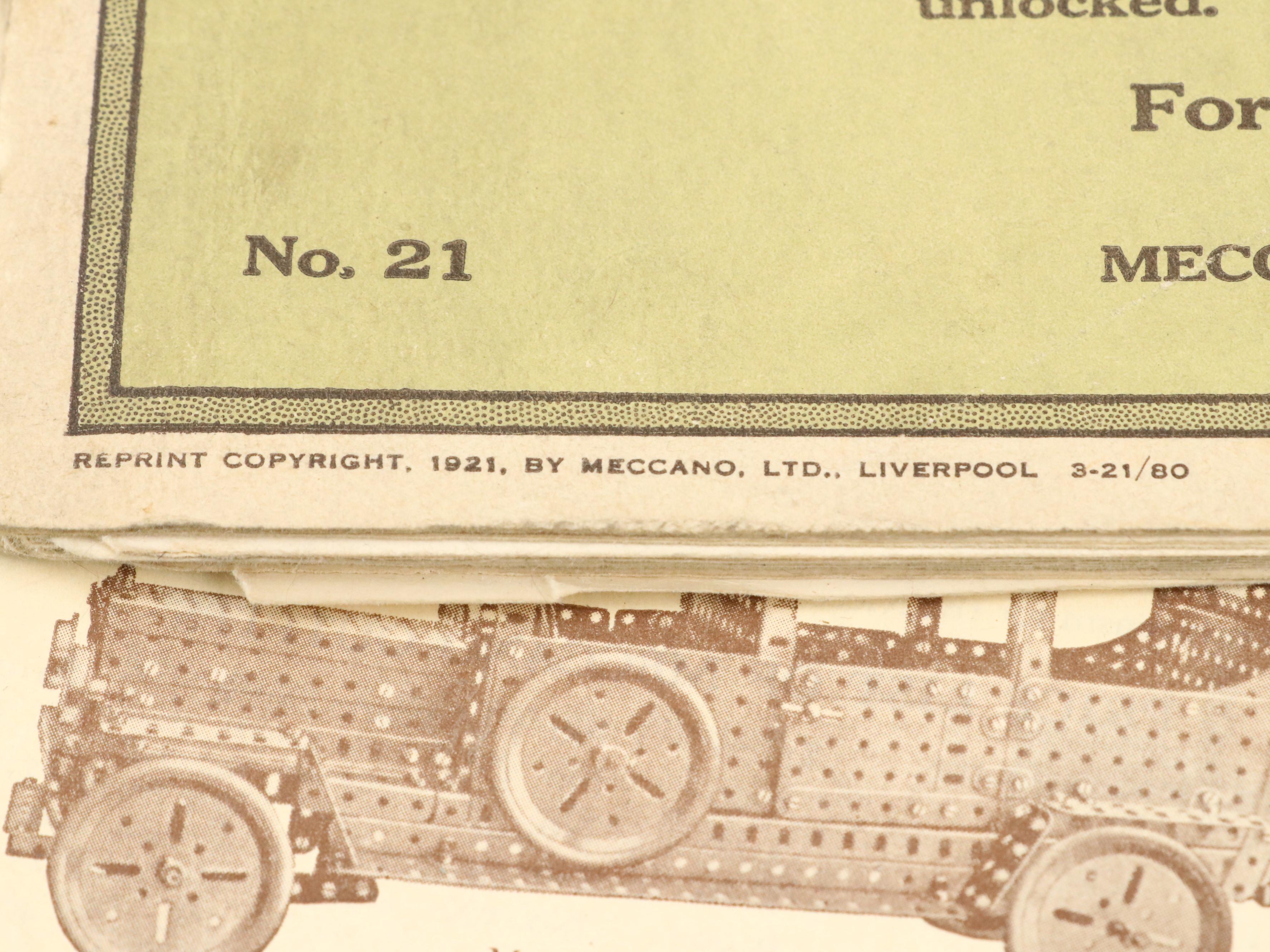 Meccano Metal Model Building Kits with Jefferson Electric Transformer, 1916
