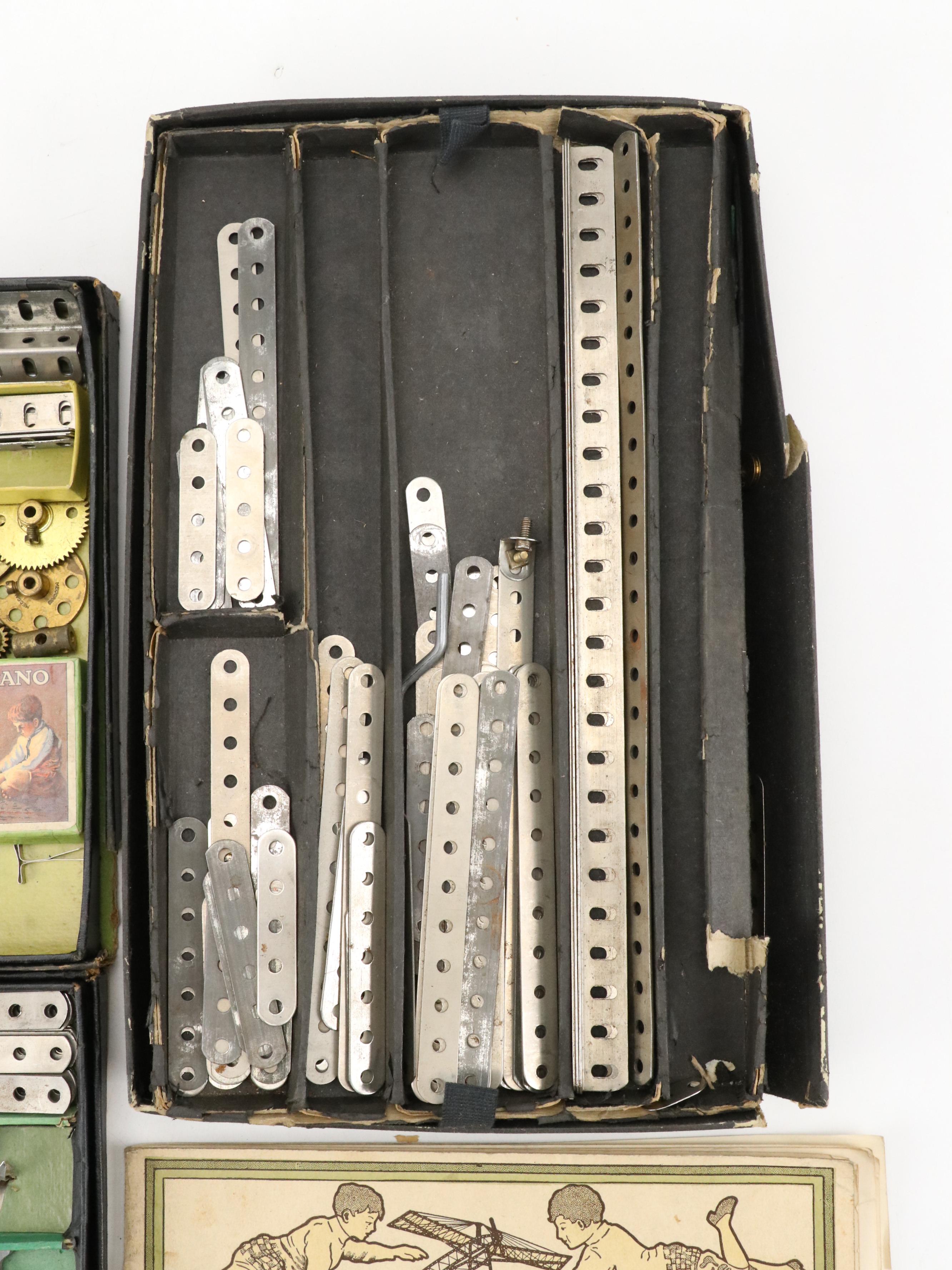 Meccano Metal Model Building Kits with Jefferson Electric Transformer, 1916